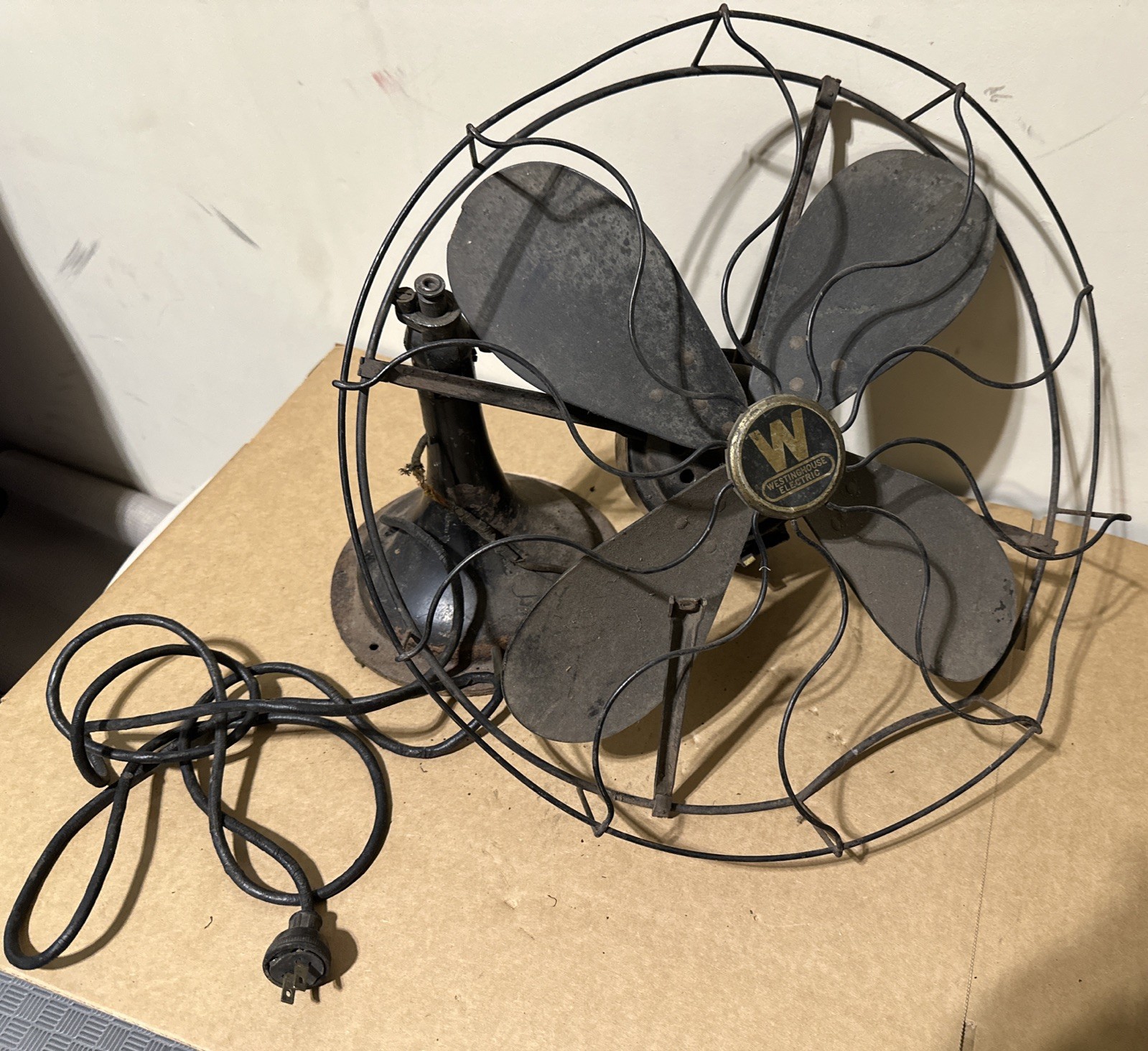 1920s-30s Antique Westinghouse 17’ Desk Fan 4 Blade 3 Speed Parts 1920s-30s Antique Westinghouse 17’ Desk Fan 4 Blade 3 Speed Parts