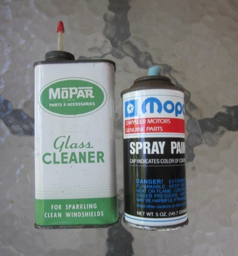 Vintage 1950s Mopar Glass Cleaner Tin Can Gas Oil & Paint Can