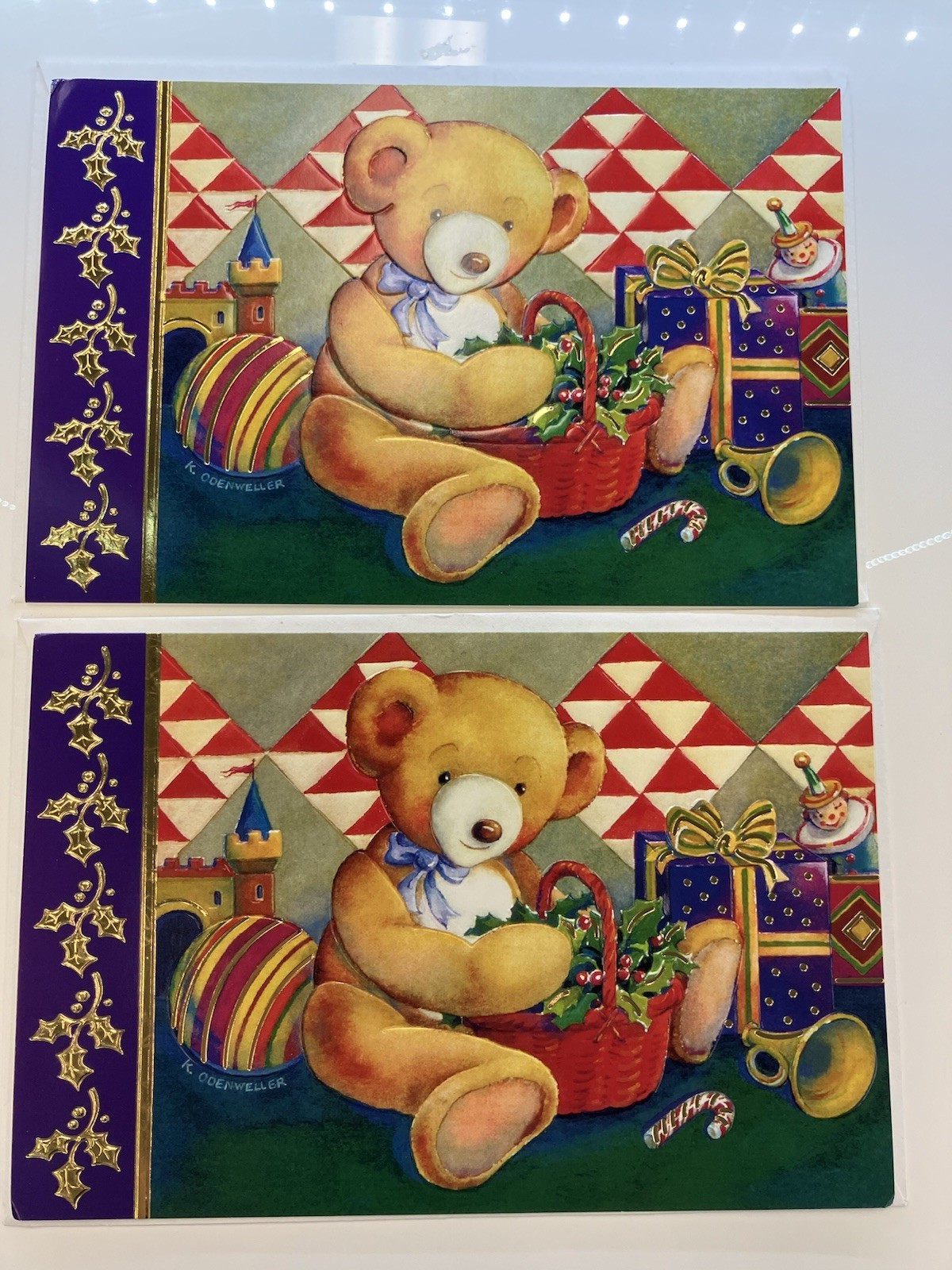 Set Of 2 Vintage 1990s Plus Mark American Greetings Teddy Bear Christmas Cards Set Of 2 Vintage 1990s Plus Mark American Greetings Teddy Bear Christmas Cards