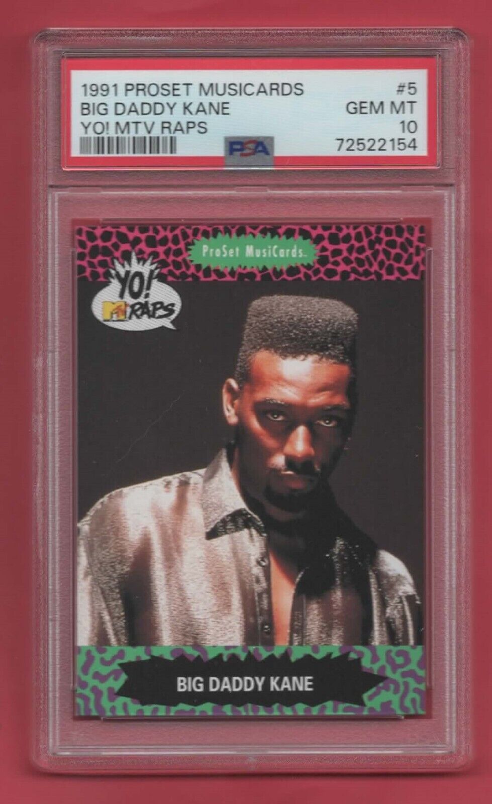 1991 Proset Musicards Yo MTV Raps #5 Big Daddy Kane PSA 10 GEM MINT Pop. 1
