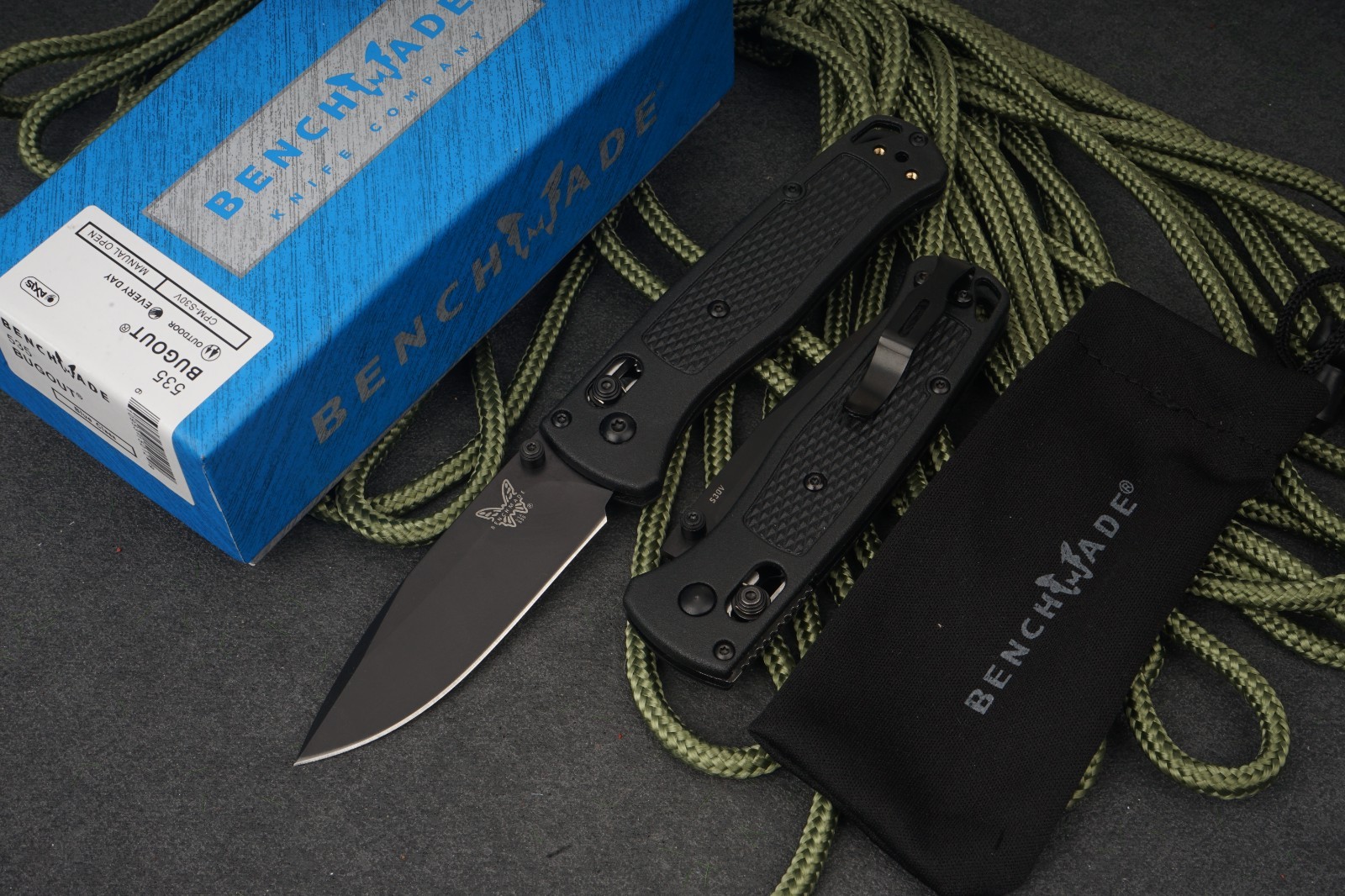 Benchmade 535  Bugout Knife Black Nylon Fiber S30V Folding Knife EDC