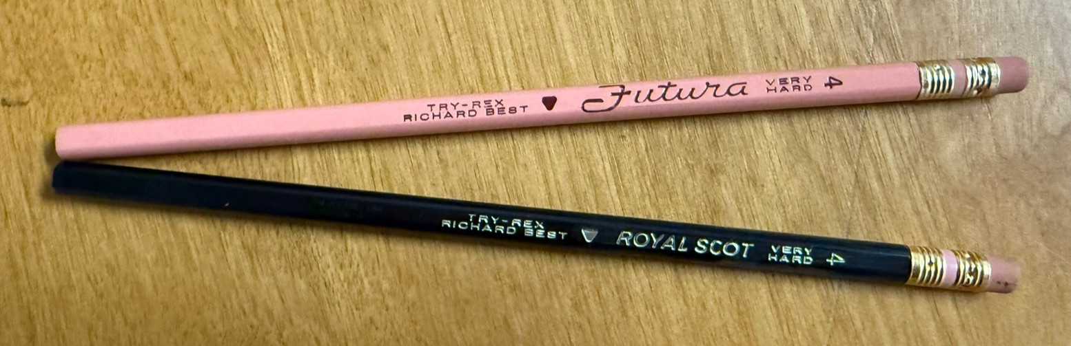 Vintage Richard Best Pencil Company 1 Futura and 1 Royal Scot No. 4 Very Hard Vintage Richard Best Pencil Company 1 Futura and 1 Royal Scot No. 4 Very Hard