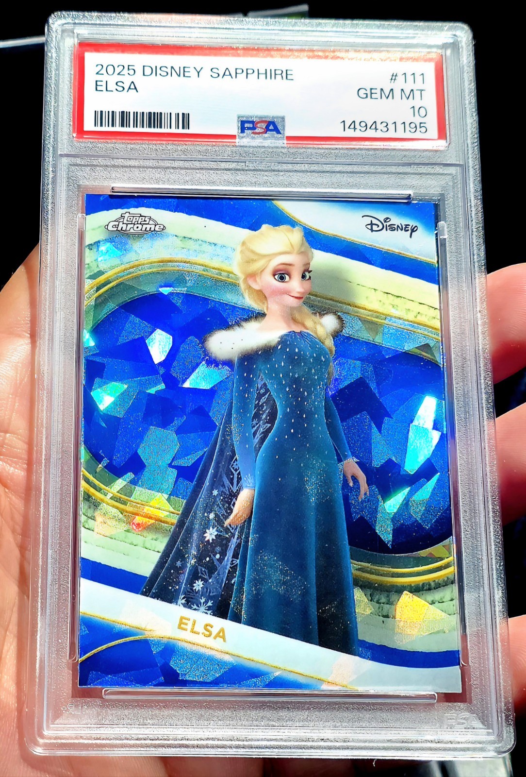 2025 Topps Chrome disney Sapphire Elsa PSA 10 ❄️