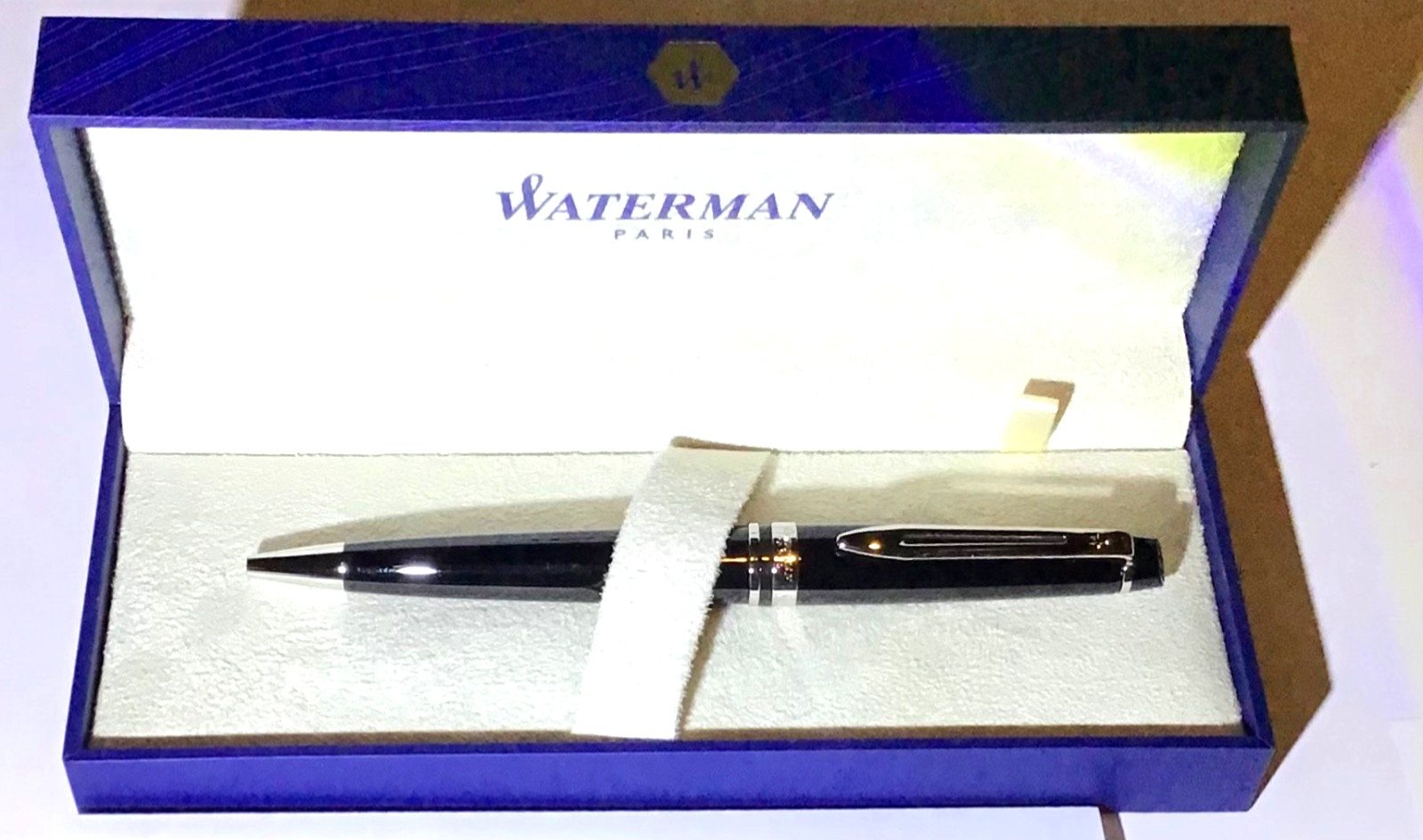 NIB Waterman Expert 3 Black CT Ballpoint Pen S0951800 Med Pt. Blue Ink NIB Waterman Expert 3 Black CT Ballpoint Pen S0951800 Med Pt. Blue Ink