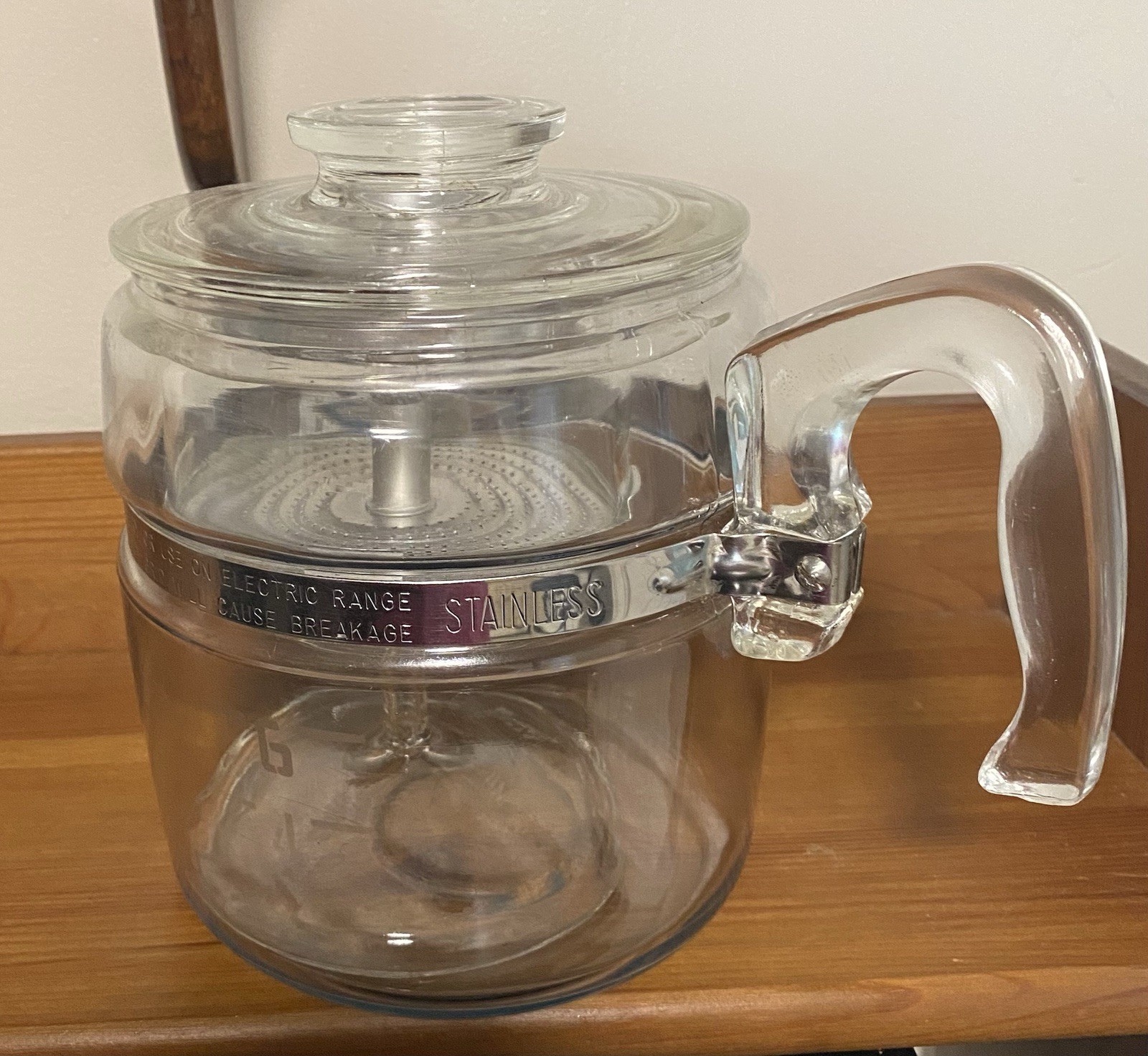 Vintage 1960s Pyrex Flameware 7756-B 6 Cup Percolator Coffee Pot Maker COMPLETE Vintage 1960s Pyrex Flameware 7756-B 6 Cup Percolator Coffee Pot Maker COMPLETE