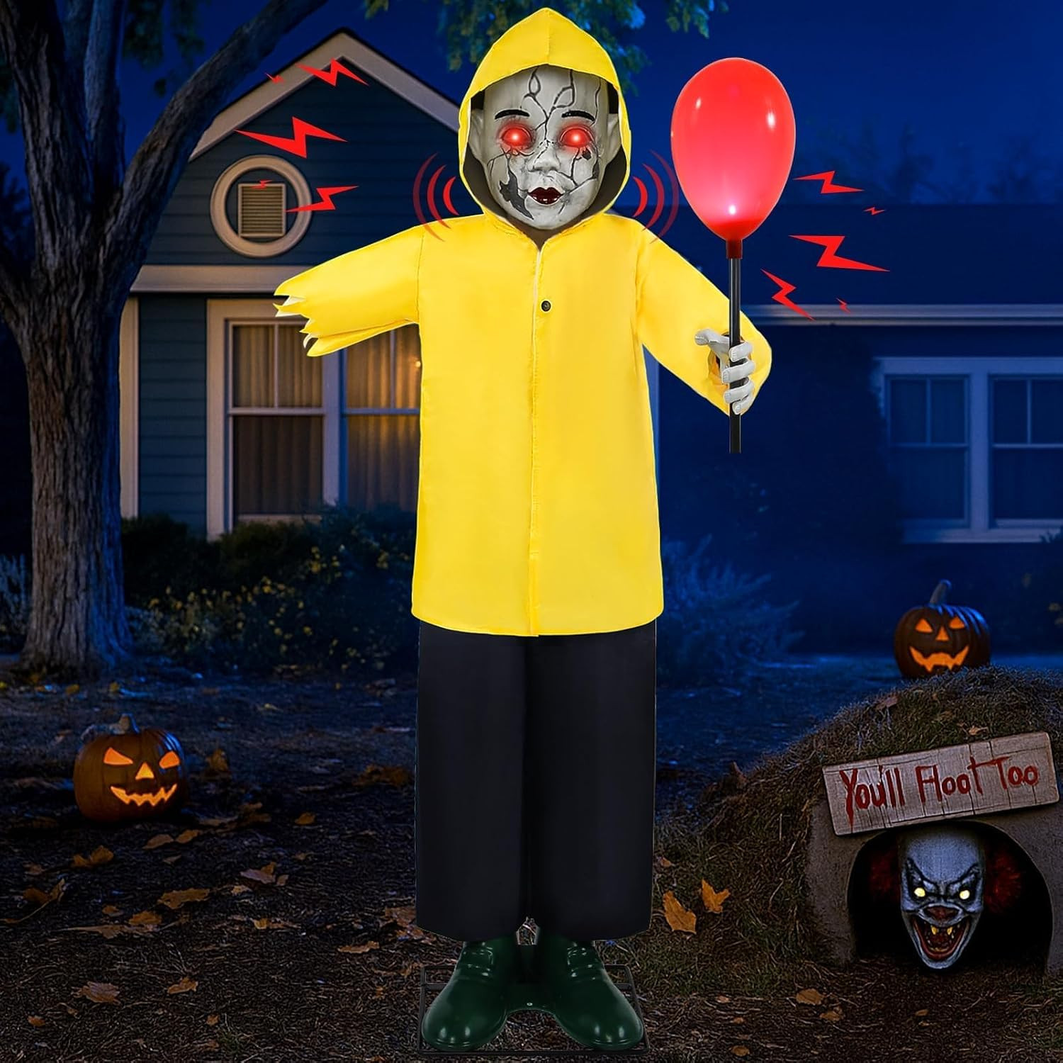 Halloween Decorations Outdoor 4FT Life Size Scary Boy Animatronics Prop Halloween Decorations Outdoor 4FT Life Size Scary Boy Animatronics Prop