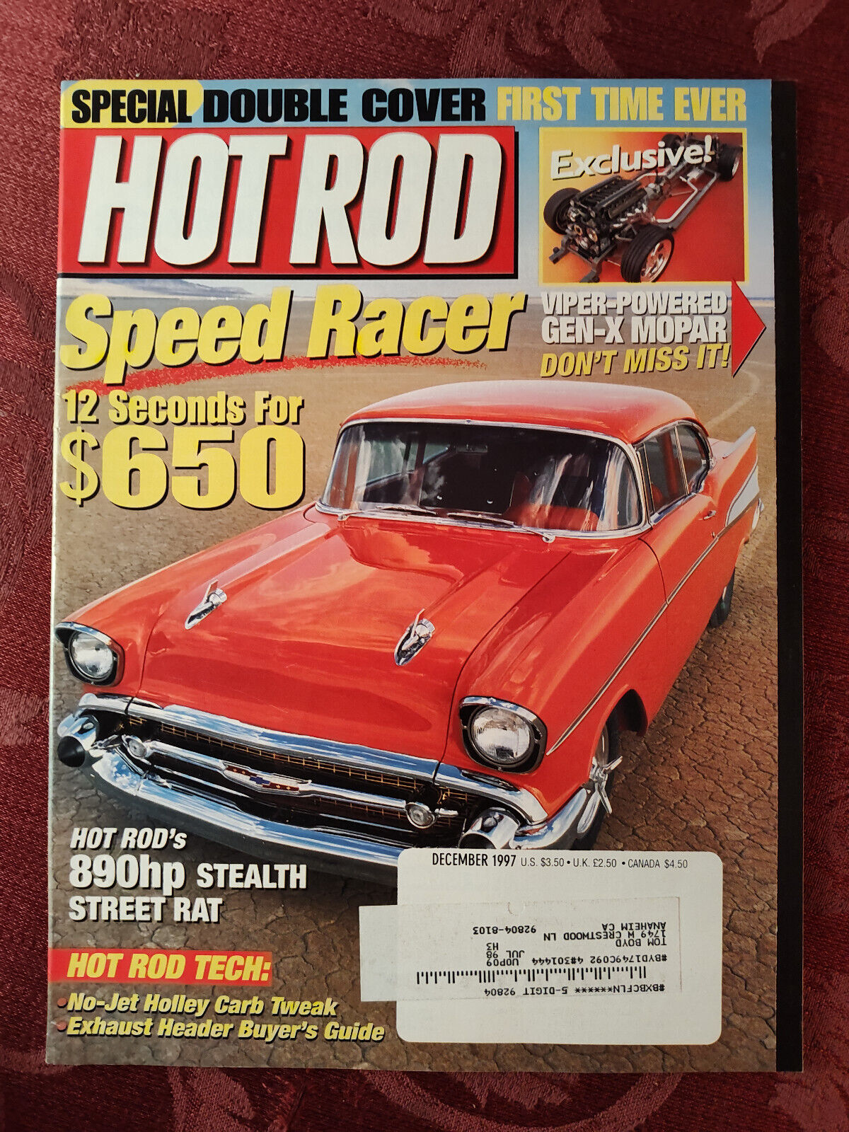 Rare HOT ROD Car Magazine December 1997 Speed Racer Pavement Pounder