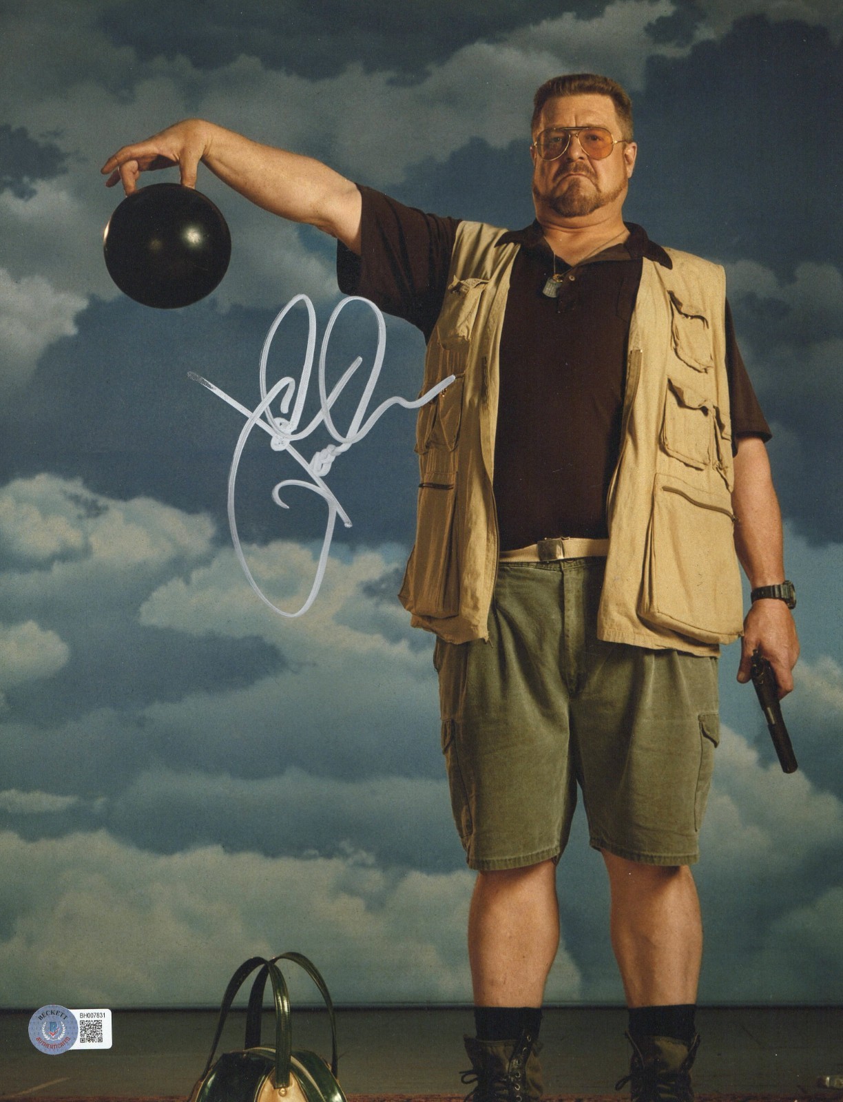 John Goodman Signed Autograph The Big Lebowski 11x14 Photo Beckett BAS