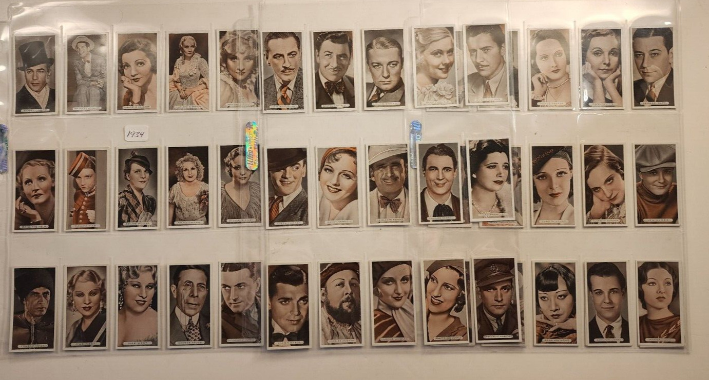 1934 FAMOUS FILM STARS ARDATH CIGARETTE CARDS FULL SET 50 MAE WEST CAGNEY GABLE