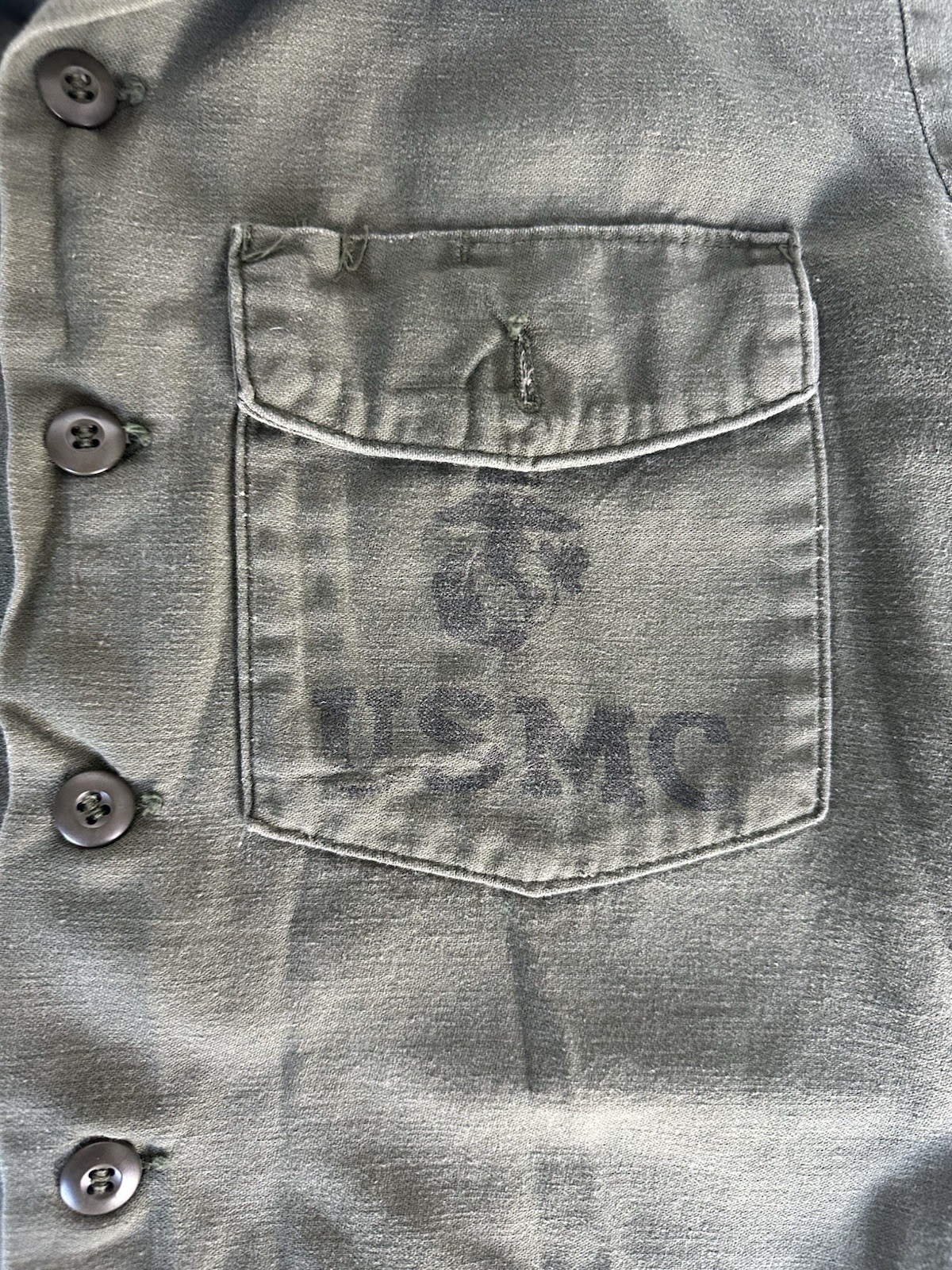 Vintage USMC Vietnam War 74 OG-107 Cotton Sateen Shirt Jacket Army Named Vintage USMC Vietnam War 74 OG-107 Cotton Sateen Shirt Jacket Army Named