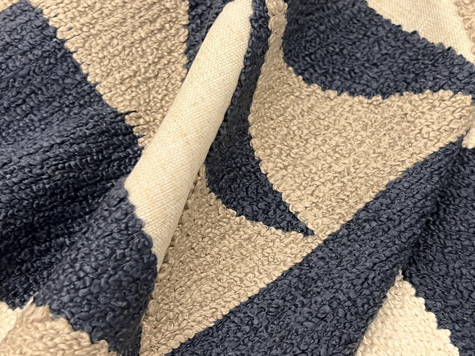 Stroheim Embroidered Geometric Uphol Fabric- Junipero / Blue Ridge 1 yd 8316502