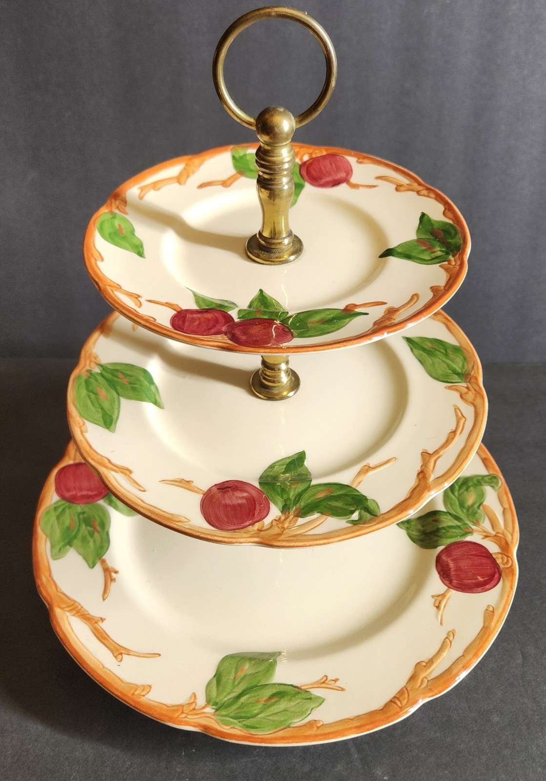 Vintage Franciscan Apple 3-tier Serving Tray 