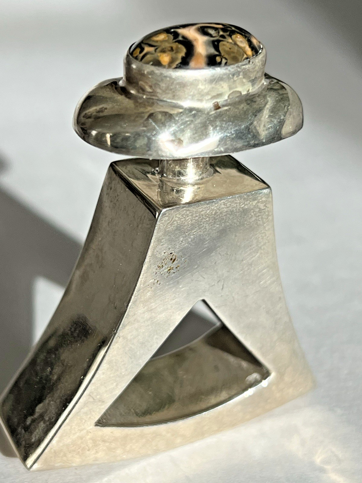 70's Mexico Taxco Hernandez Psychedelic Modernist Sterling Silver Perfume Bottle 70's Mexico Taxco Hernandez Psychedelic Modernist Sterling Silver Perfume Bottle