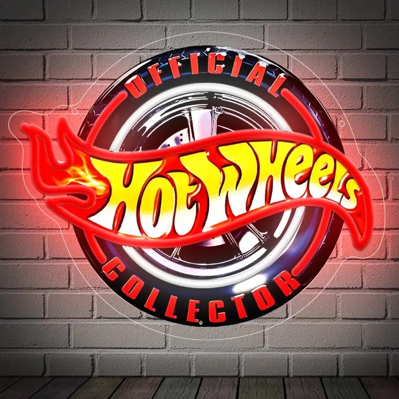 16"x13" Hot Wheels Garage Man Cave LED Neon Sign With Dimmer USB Powered Light 16"x13" Hot Wheels Garage Man Cave LED Neon Sign With Dimmer USB Powered Light