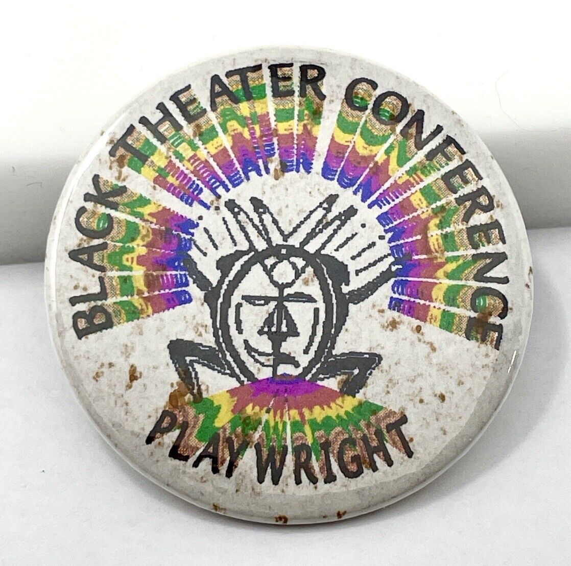 Vintage Black Theater Conference Playwright Pinback Button