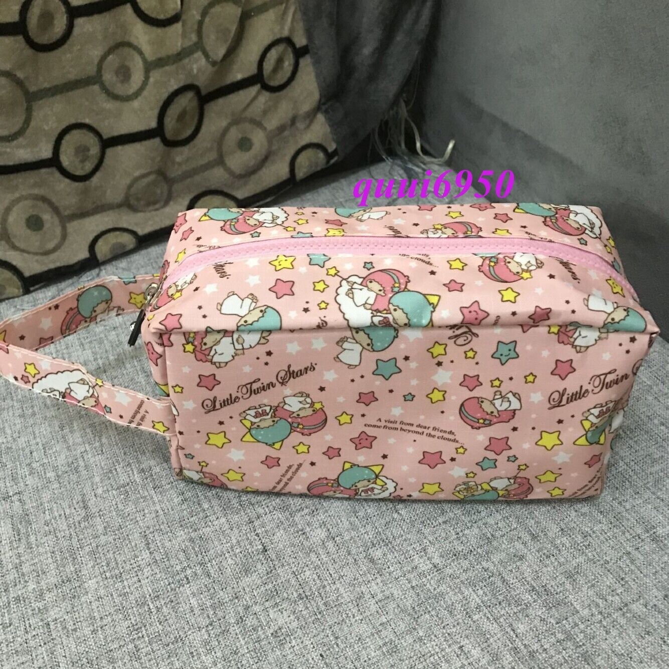 Cute Little Twin Stars Makeup Bag Cosmetic Case Travel Organizer Handbag Tote