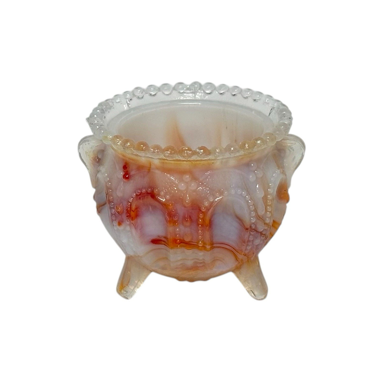 VINTAGE DEGENHART GYPSY POT SLAG GLASS TOOTHPICK HOLDER VINTAGE DEGENHART GYPSY POT SLAG GLASS TOOTHPICK HOLDER