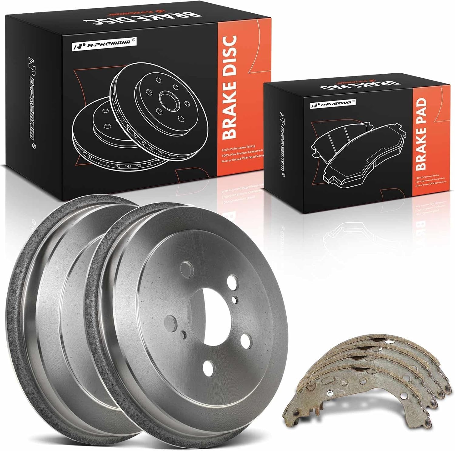A-Premium Rear Brake Drums and Shoes Set Compatible with Honda Civic 2006-201... A-Premium Rear Brake Drums and Shoes Set Compatible with Honda Civic 2006-201...