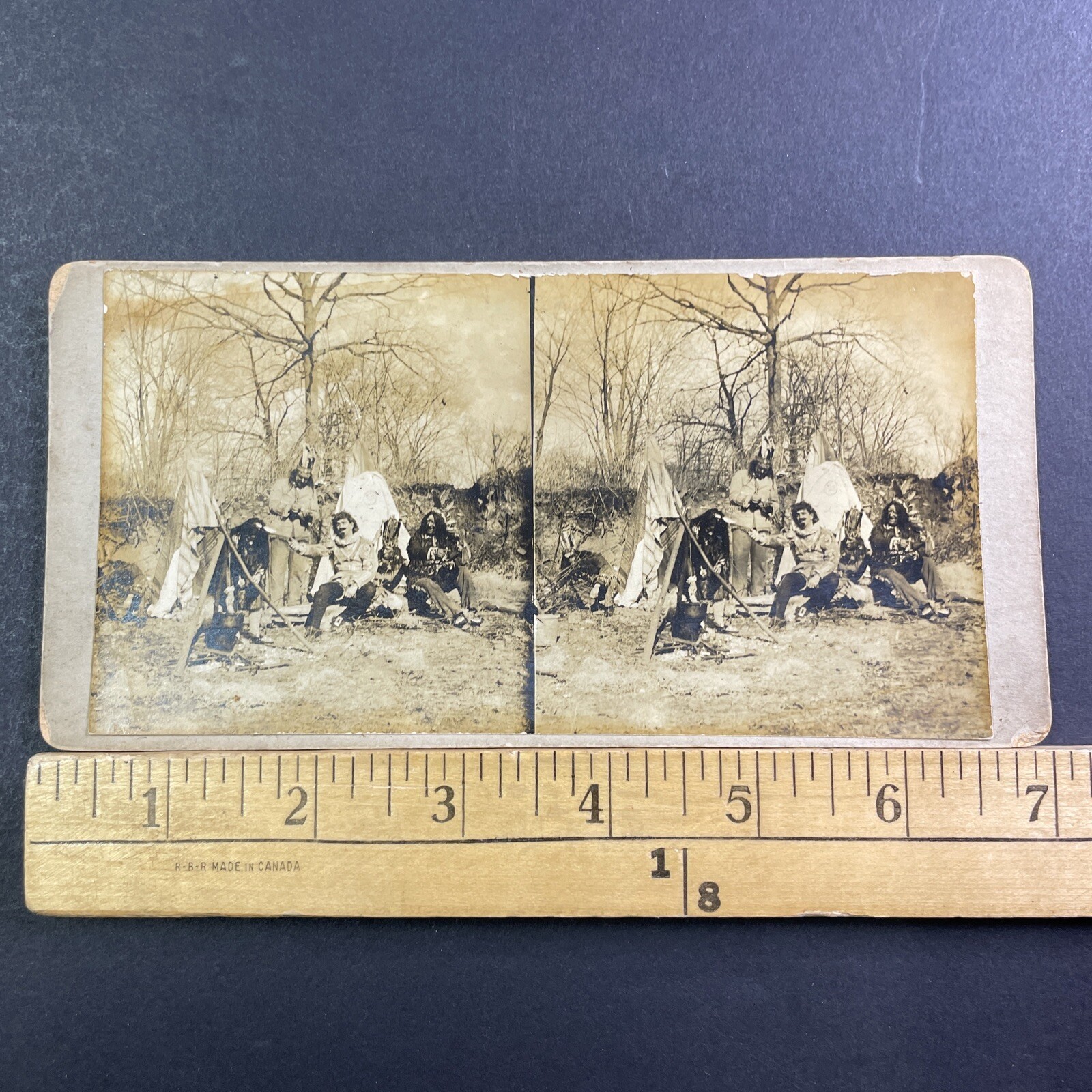 Native American Indian Theater Stereoview Card Victorian Era