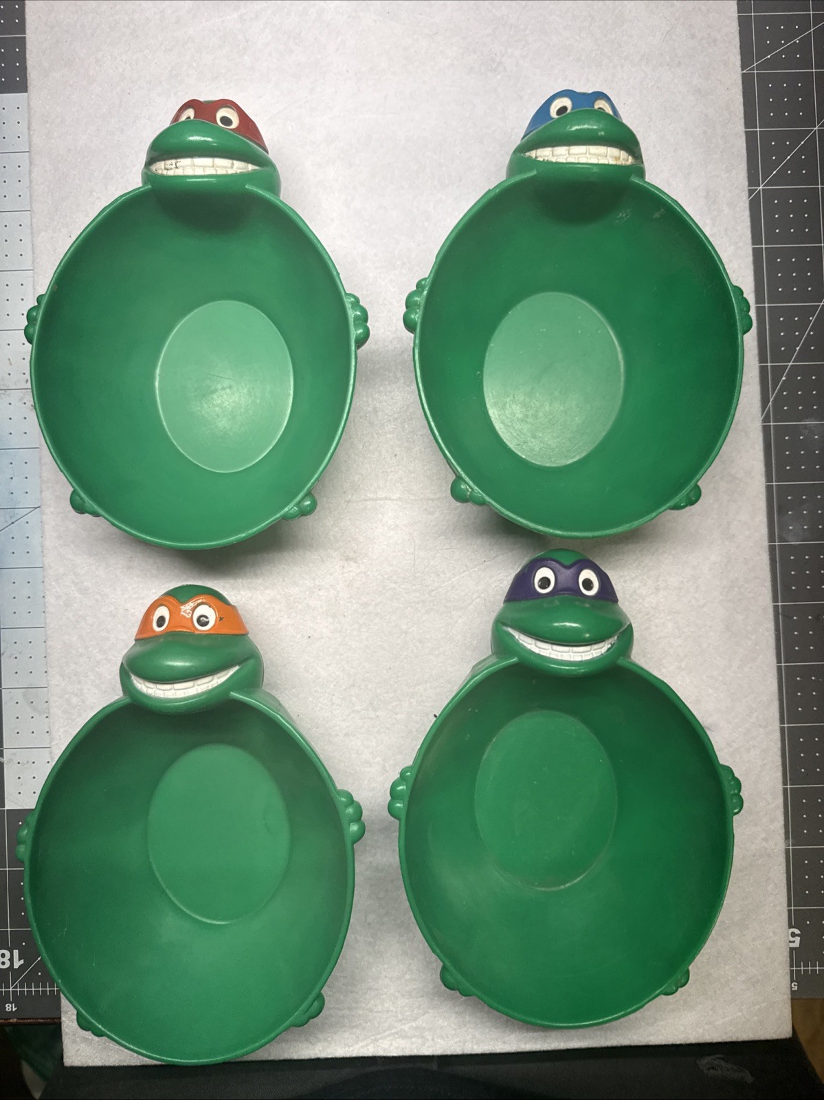Vintage Teenage Mutant Ninja Turtles 1990 Cereal Bowls TMNT Complete Set Of 4 Vintage Teenage Mutant Ninja Turtles 1990 Cereal Bowls TMNT Complete Set Of 4
