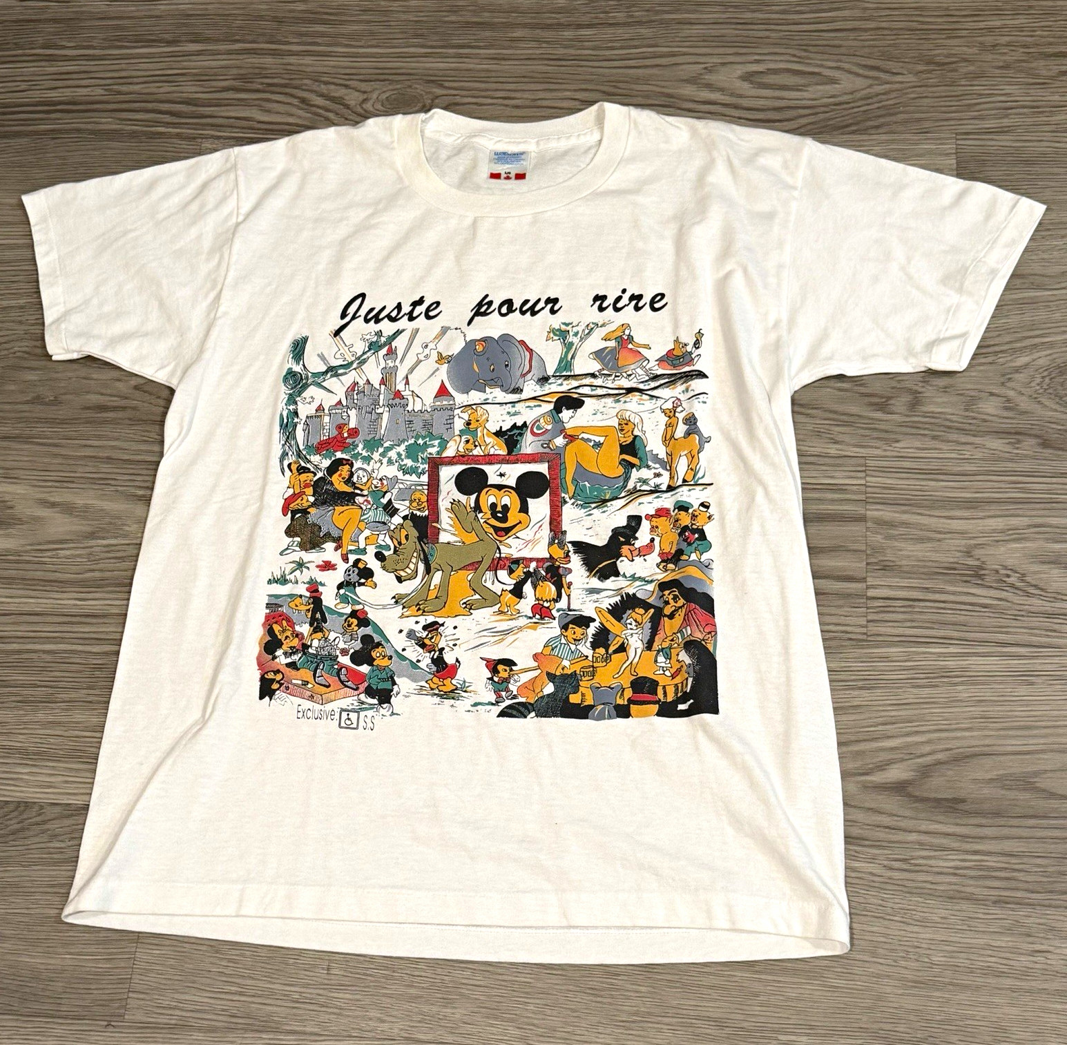 Vtg 90s Juste Pour Rire Disney Parody Bootleg Shirt Montreal Comedy Festival Vtg 90s Juste Pour Rire Disney Parody Bootleg Shirt Montreal Comedy Festival
