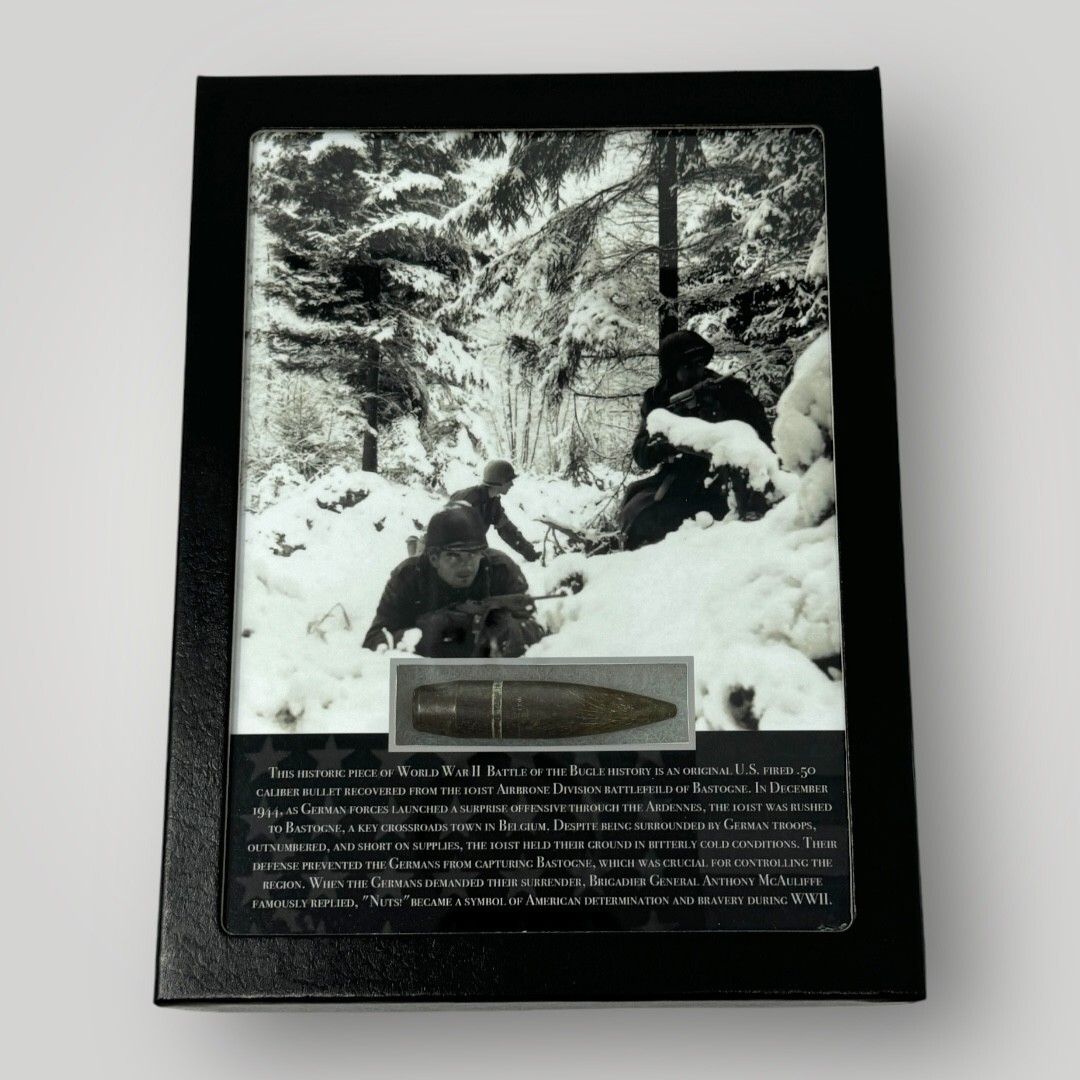 WWII Battle of the Bulge Bastogne Ardennes 1944-45 Military Gift Display COA WWII Battle of the Bulge Bastogne Ardennes 1944-45 Military Gift Display COA