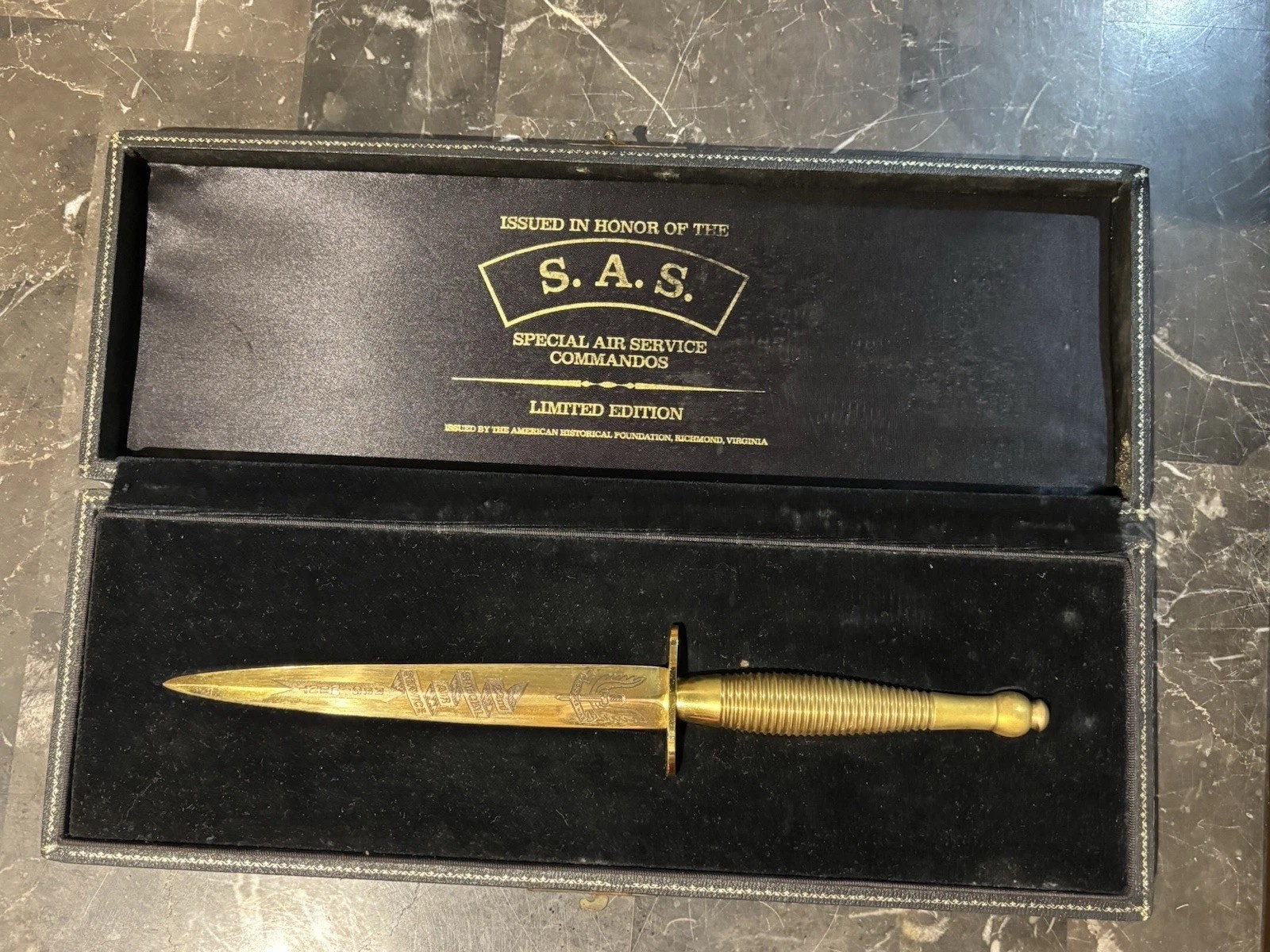 Vintage British SAS Knife In Case/Cased Very Rare Special Air Service Commandos