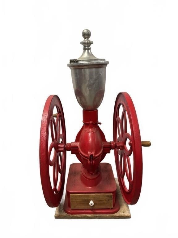 Antique Enterprise MFG Co Large Cast Iron Store Coffee Grinder 40" Tall Antique Enterprise MFG Co Large Cast Iron Store Coffee Grinder 40" Tall