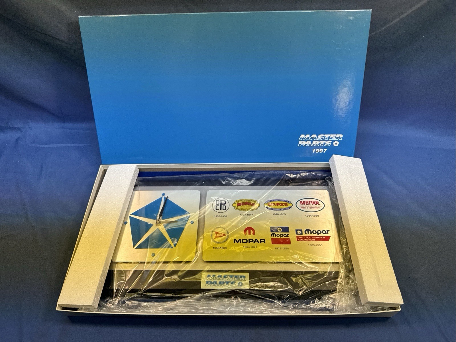 NOS Vintage 1997 Mopar Master Parts Dealer Wall Clock Plaque Dodge Plymouth Chry NOS Vintage 1997 Mopar Master Parts Dealer Wall Clock Plaque Dodge Plymouth Chry