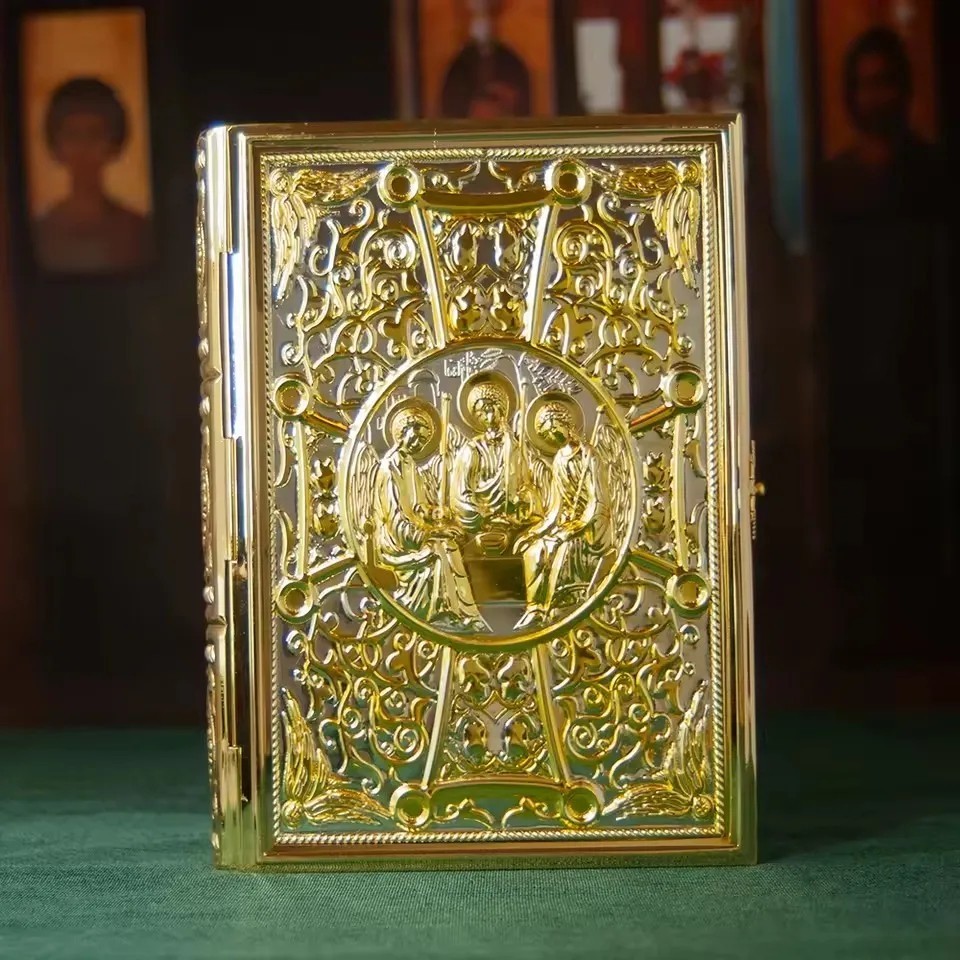 Orthodox Gospel Book Cover Golden Enamel Church Liturgy Home Altar Prayer Gifts Orthodox Gospel Book Cover Golden Enamel Church Liturgy Home Altar Prayer Gifts