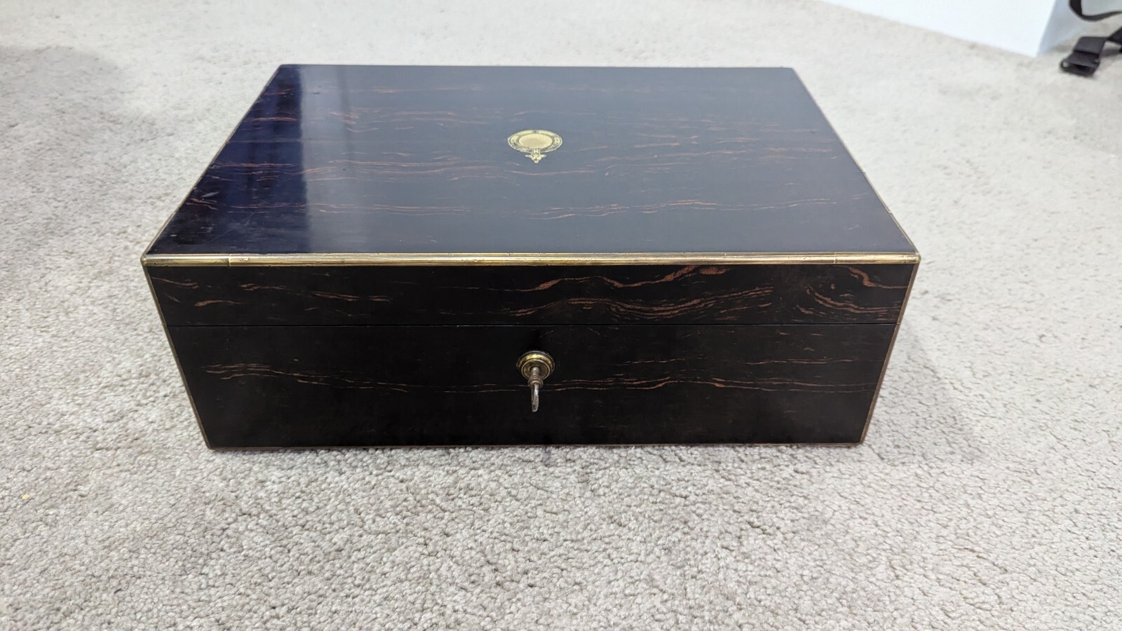 Antique Coromandel Writing Slope by Fisher | Bramah Lock Provenance 1876 Luton Antique Coromandel Writing Slope by Fisher | Bramah Lock Provenance 1876 Luton