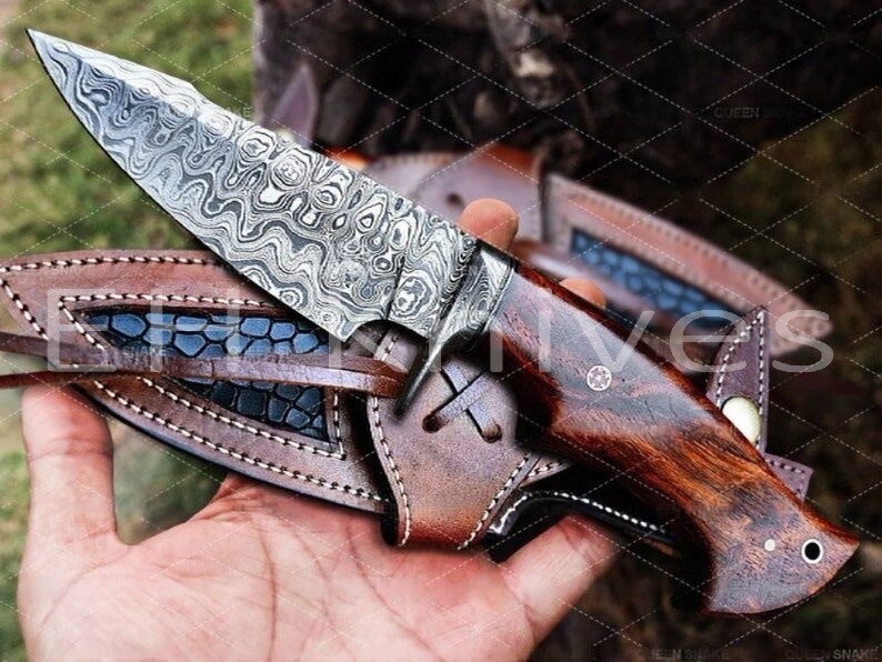 10” Damascus Steel Hunting Skinner Knife – Custom Fixed Blade – Gift for Men 10” Damascus Steel Hunting Skinner Knife – Custom Fixed Blade – Gift for Men