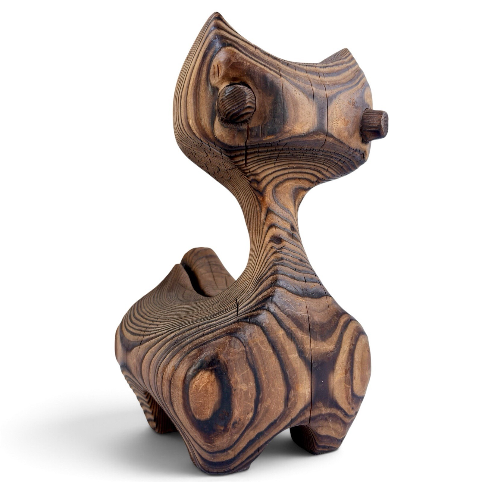 Vintage Witco Wood Cat Sculpture 10” Mid Century Modern MCM Tiki Art Hand-Carved Vintage Witco Wood Cat Sculpture 10” Mid Century Modern MCM Tiki Art Hand-Carved