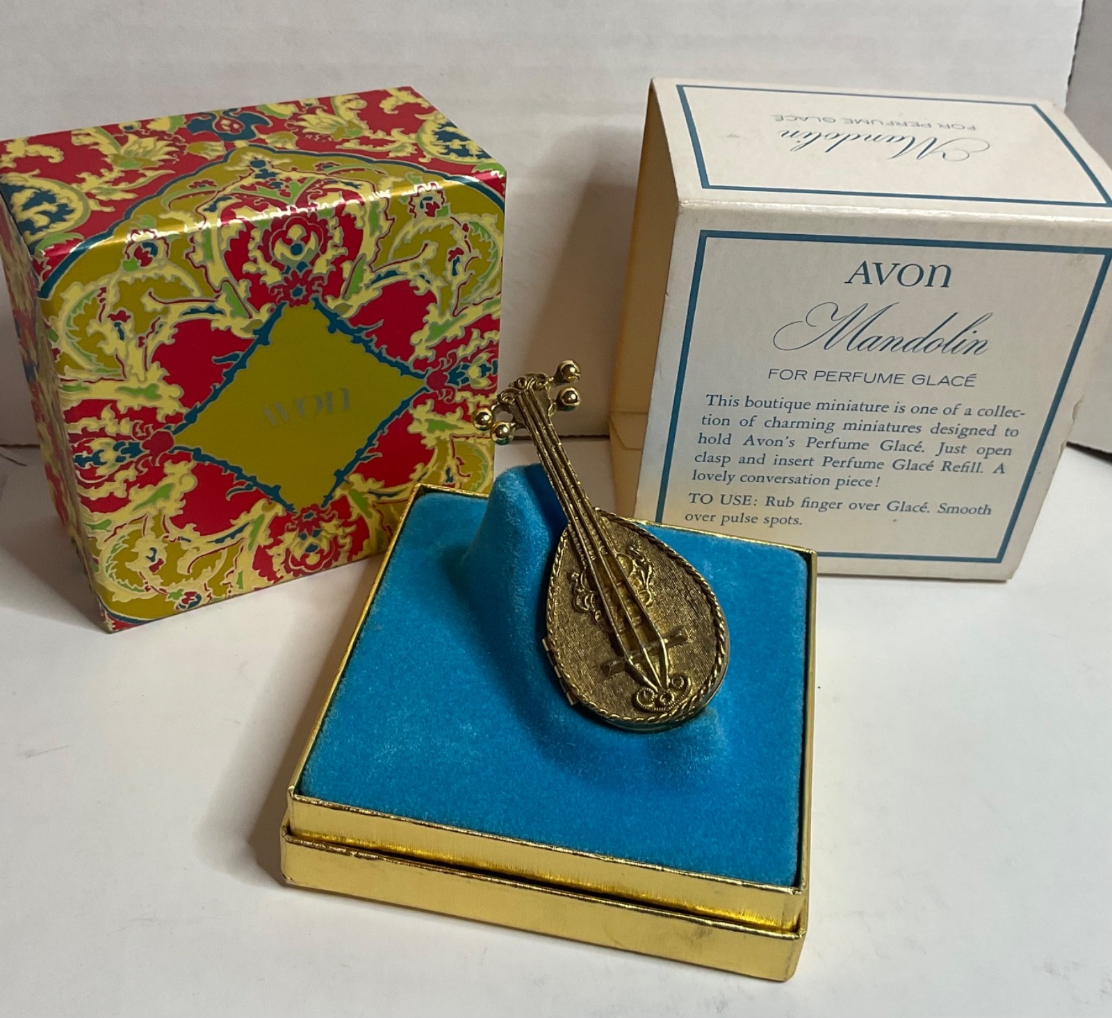 Avon 1971 Mandolin Perfume Glace' Solid Refill Minature New in Box Avon 1971 Mandolin Perfume Glace' Solid Refill Minature New in Box