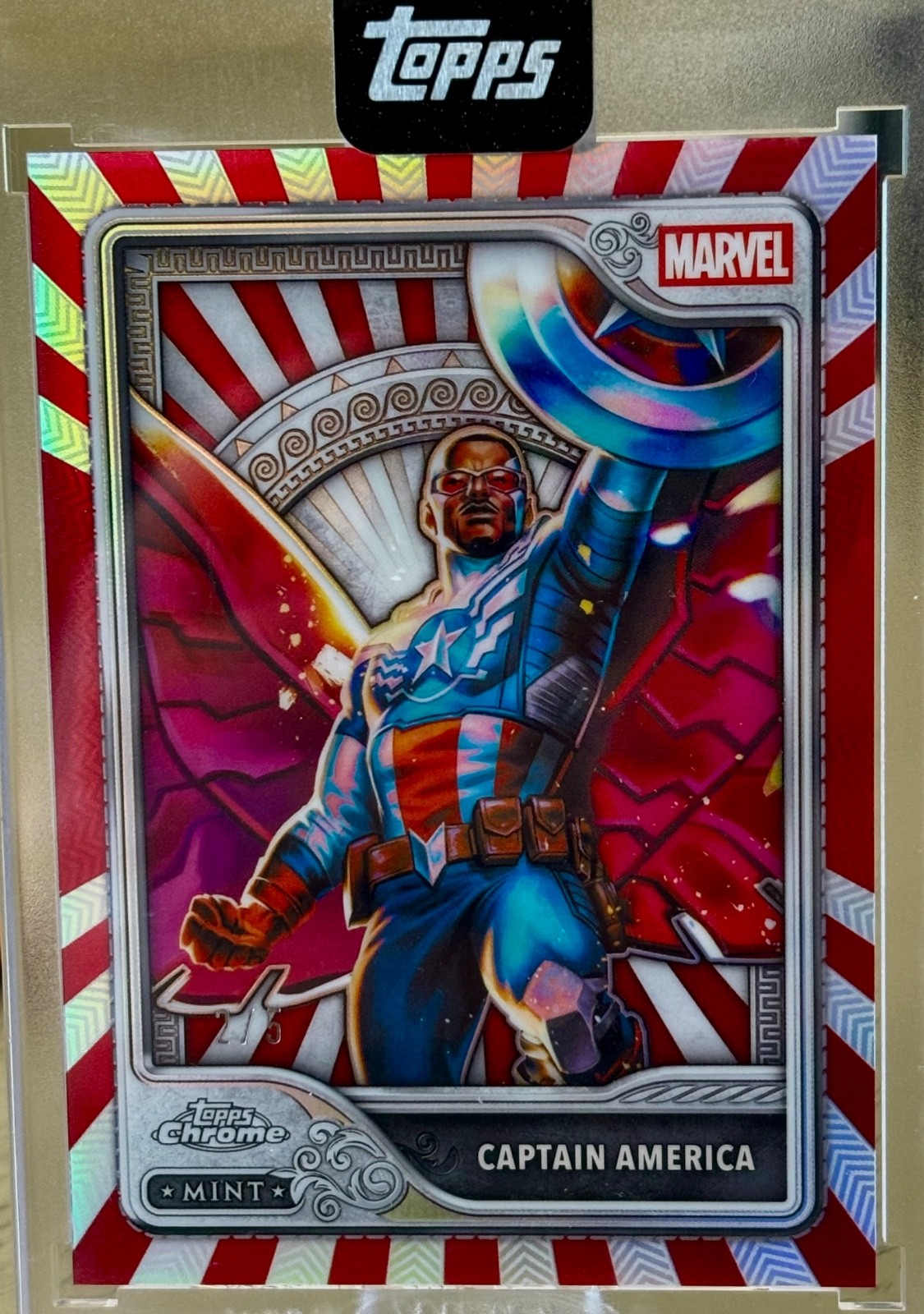 2026 TOPPS CHROME MINT MARVEL CAPTAIN AMERICA RED FOIL 2/5 SSP 2026 TOPPS CHROME MINT MARVEL CAPTAIN AMERICA RED FOIL 2/5 SSP
