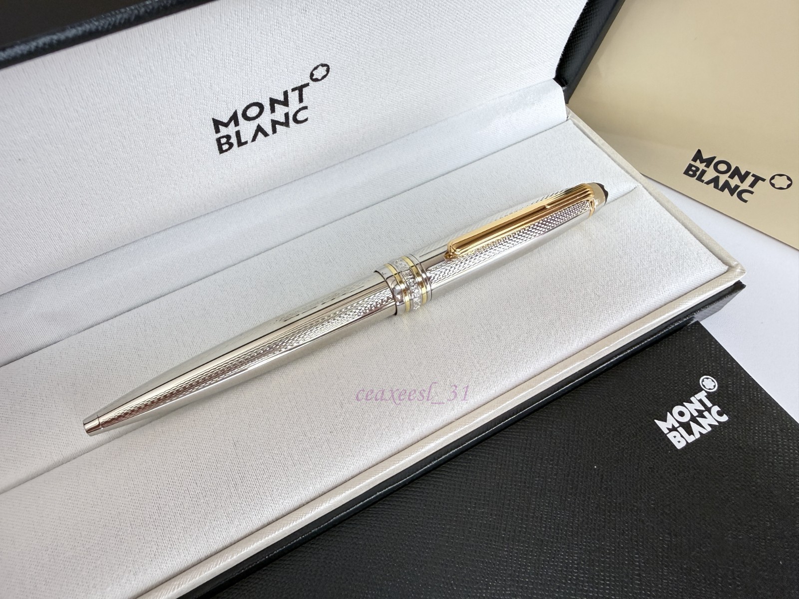 Montblanc Meisterstuck Ballpoint Silver-Gold Star Pen 164 New With Box