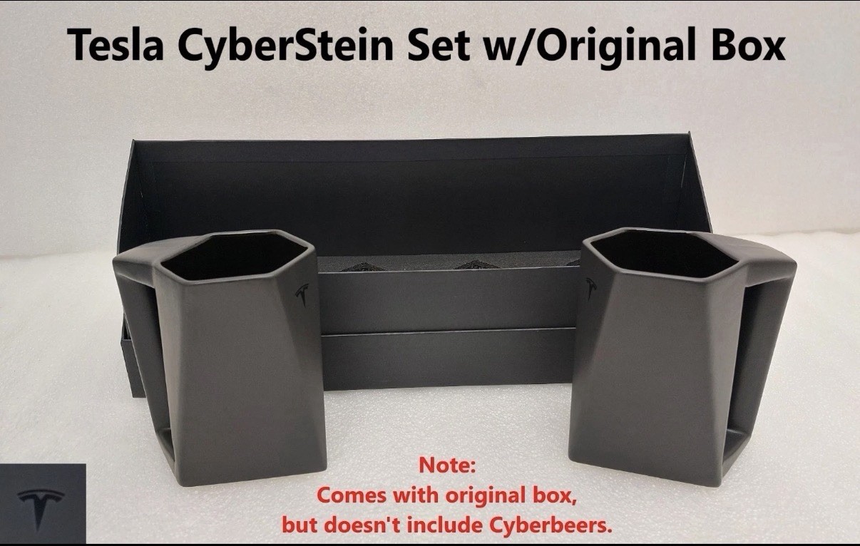 Tesla CyberStein Ceramic Mug Set w/Original Box Tesla CyberStein Ceramic Mug Set w/Original Box