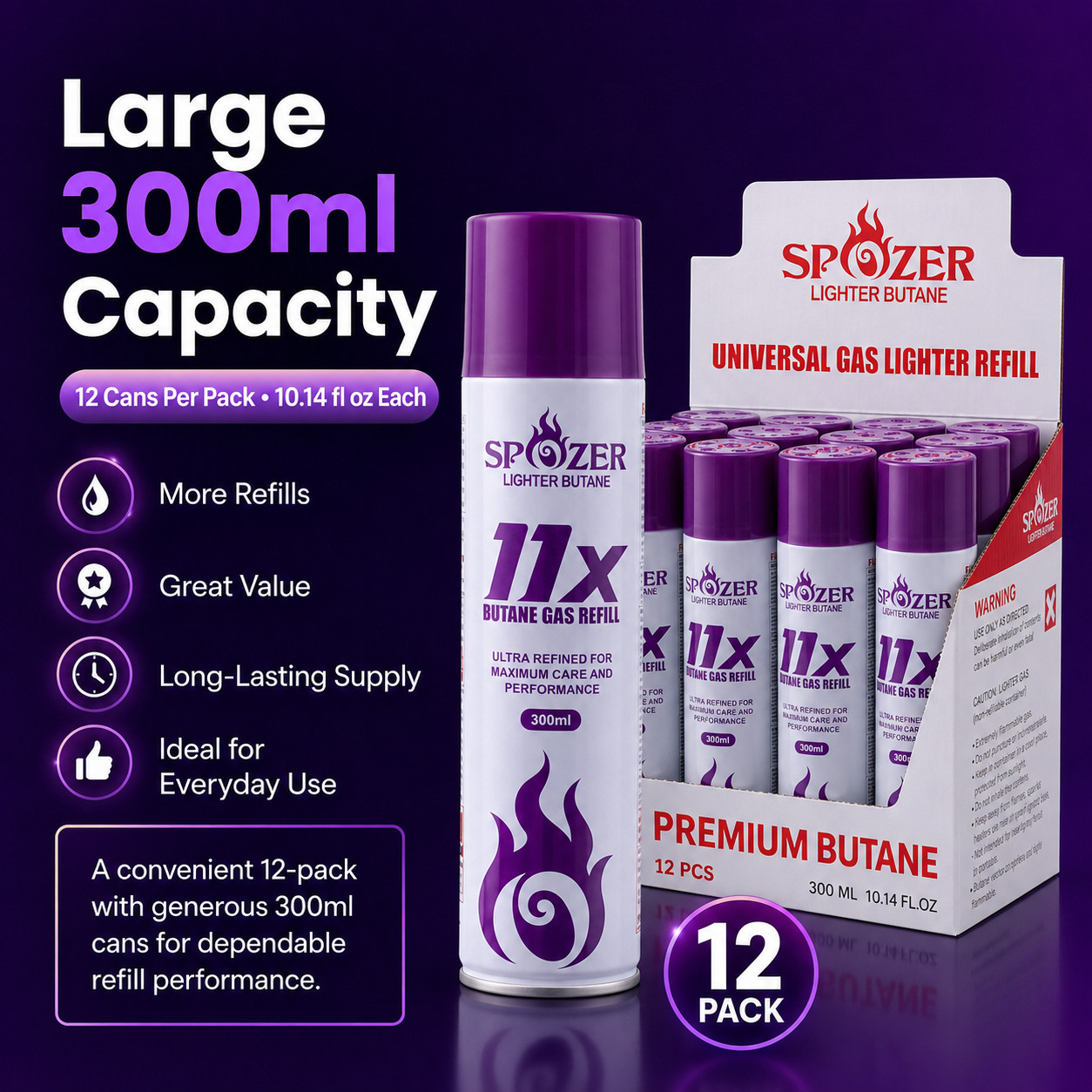 11X Lighter Butane Gas Refill Fluid Fuel Refined 10.14 oz Ultra Pure 12 Cans 11X Lighter Butane Gas Refill Fluid Fuel Refined 10.14 oz Ultra Pure 12 Cans
