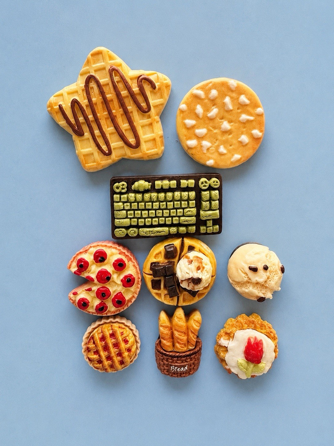 Cute Mini Food Fridge Magnets Set—Resin Dessert & Bread Magnets 9Pcs Cute Mini Food Fridge Magnets Set—Resin Dessert & Bread Magnets 9Pcs