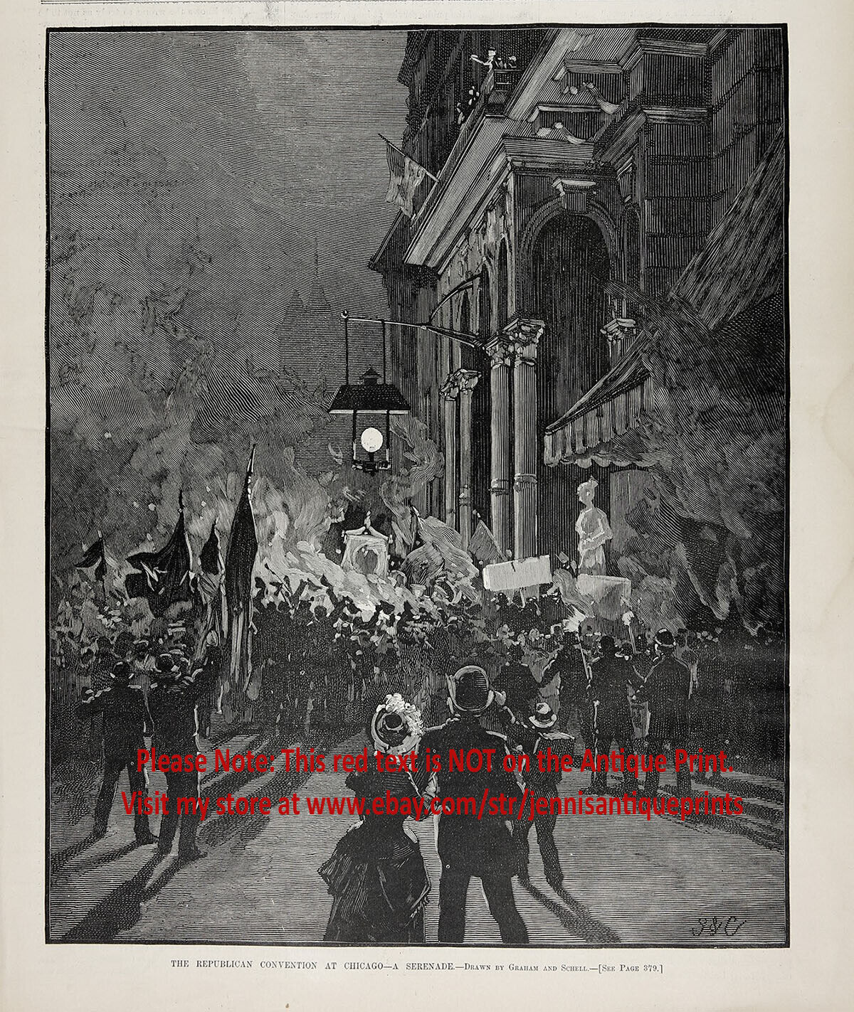 Republican National Convention RNC Chicago Illinois, Large 1880s Antique Print 2