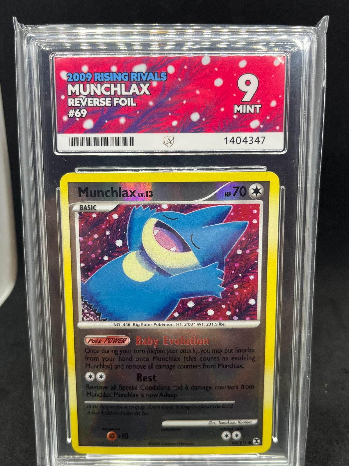 Pop 1 Munchlax 69/111 - Rising Rivals 2009 Reverse Holo - Pokemon TCG - ACE 9