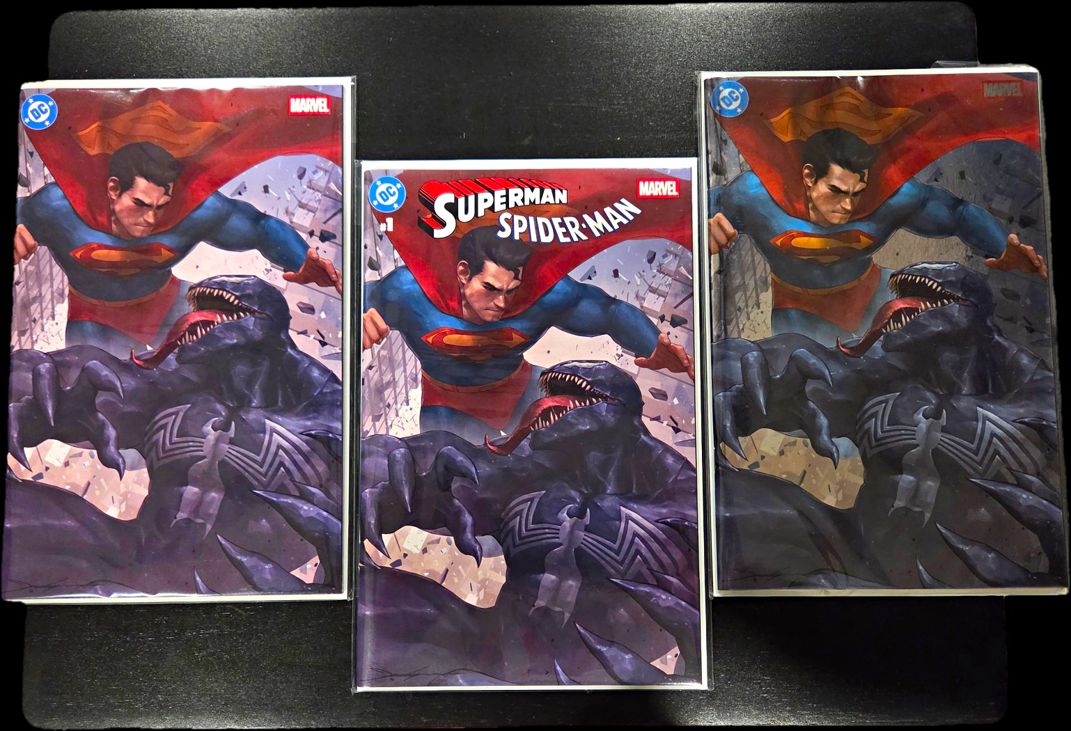 DC Marvel Superman / Spiderman #1 - 3 Variants. Trade, Virgin, Foil Comics Lot DC Marvel Superman / Spiderman #1 - 3 Variants. Trade, Virgin, Foil Comics Lot