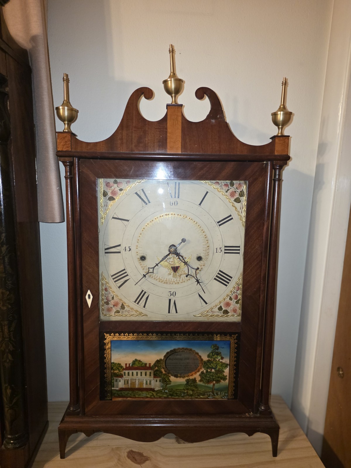 Antique Seth Thomas Off-Center Pillar And Scroll Clock