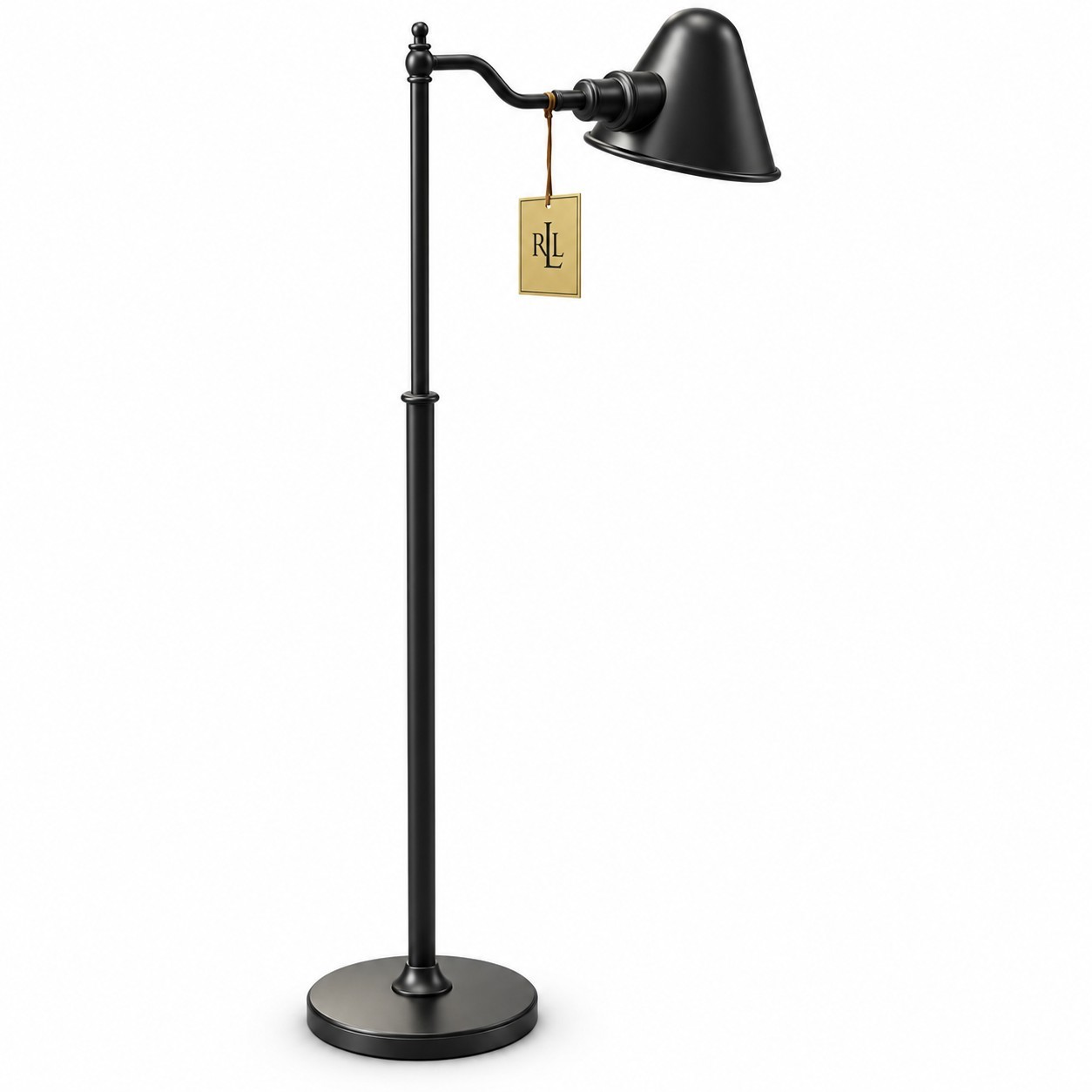 ✨ (1) Ralph Lauren Polished Black Adjustable Heavy Floor Pharmacy Reading Lamp ✨ (1) Ralph Lauren Polished Black Adjustable Heavy Floor Pharmacy Reading Lamp