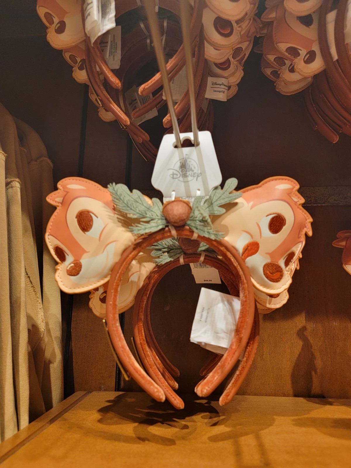 Disney Grand Californian Chip n Dale Chestnut Loungefly Minnie Ear Headband New