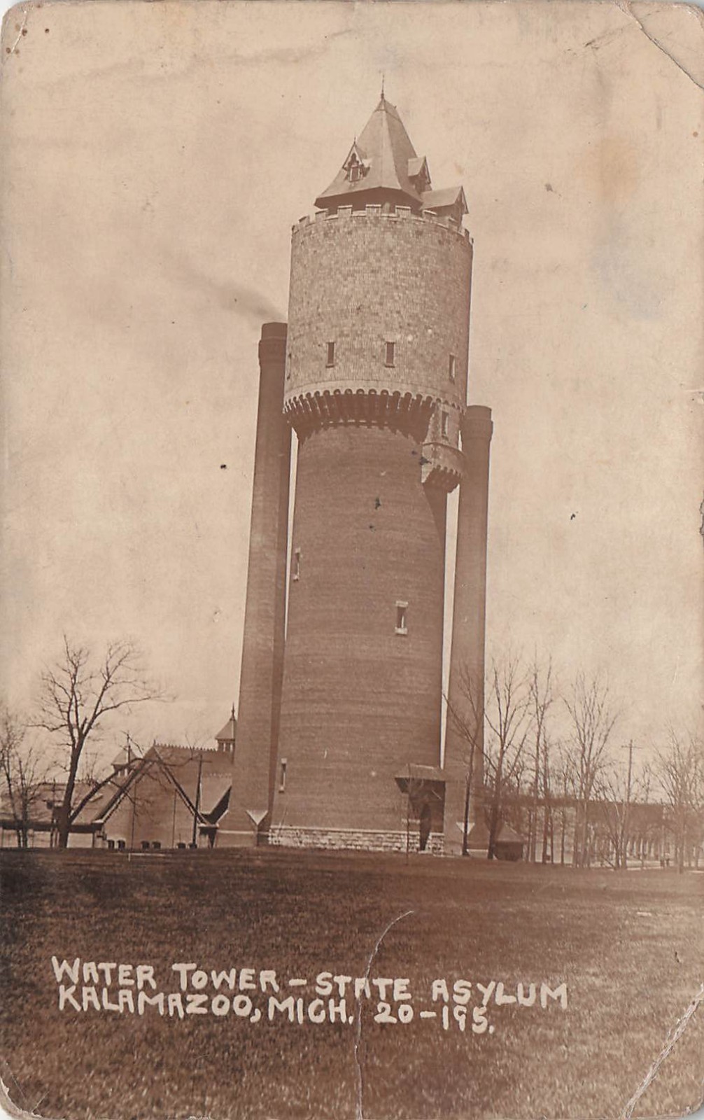 RPPC Kalamazoo State Hospital Water Tower Insane Asylum Photo Postcard J3 RPPC Kalamazoo State Hospital Water Tower Insane Asylum Photo Postcard J3