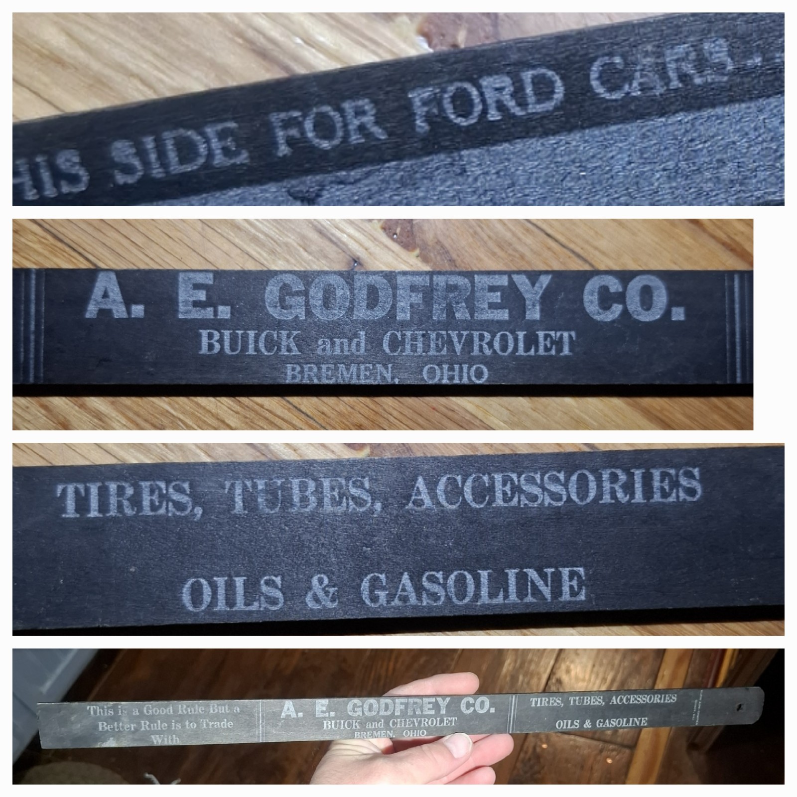 VINTAGE GAS Gauge BUICK CHEVROLET  GODFREY BREMEN OHIO 17 INCH LONG Ford Gm 