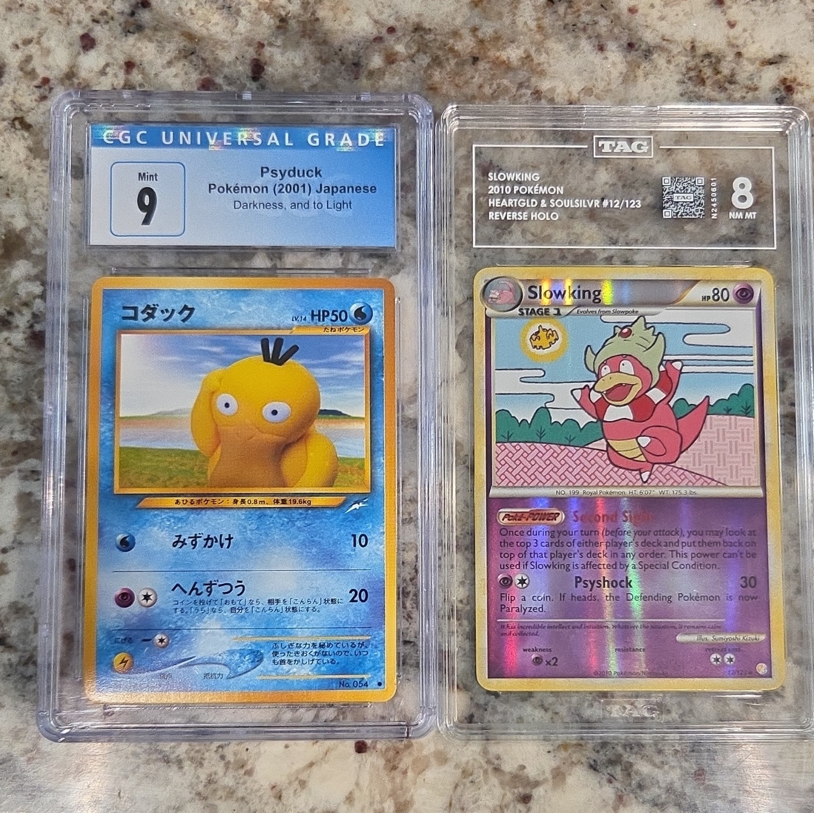 CGC 9 Psyduck 2001 JP Darkness, and to Light + TAG 8 Slowking Reverse +scizor CGC 9 Psyduck 2001 JP Darkness, and to Light + TAG 8 Slowking Reverse +scizor