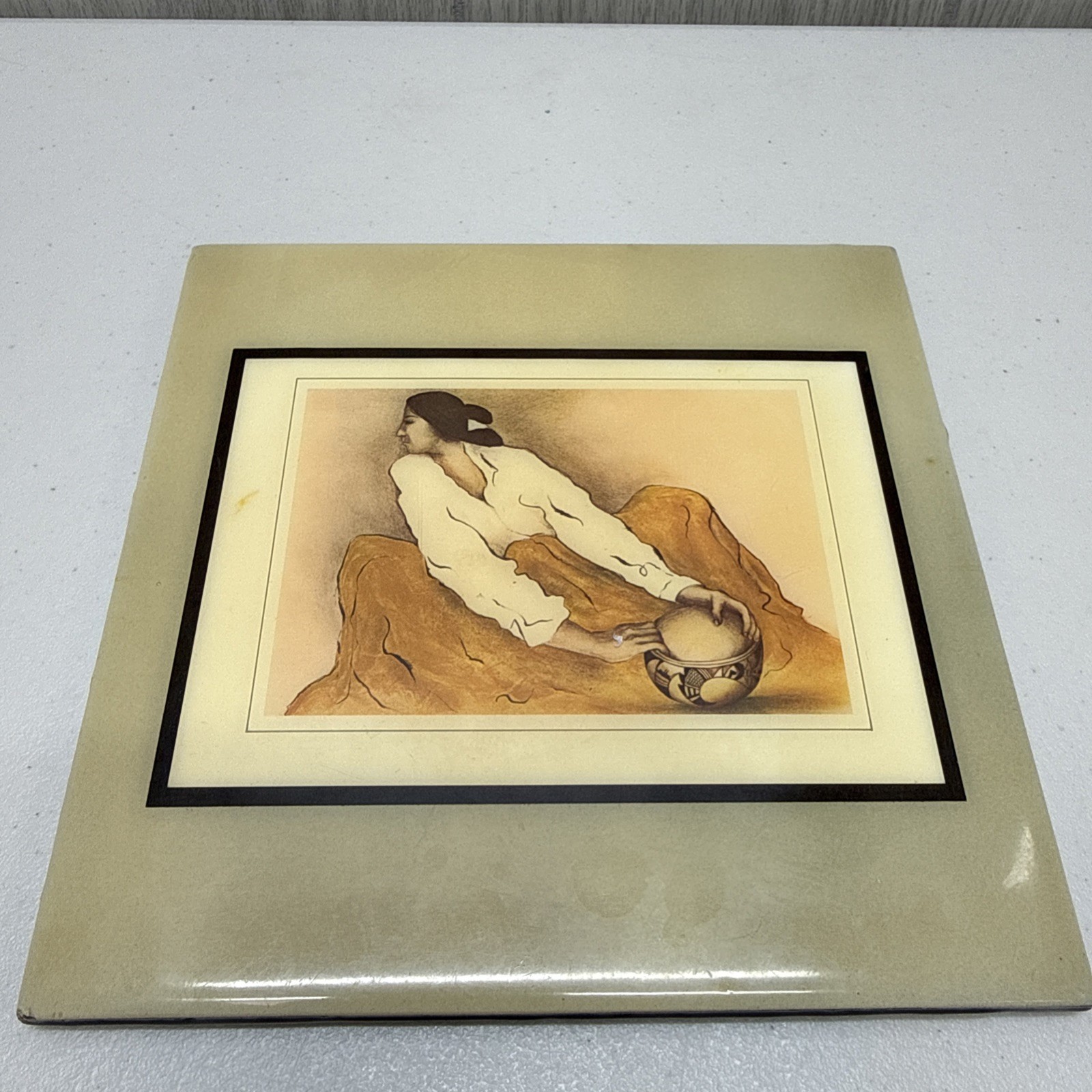 Vintage R.C. Gorman Navajo Art Tile Woman Pottery Keeper 8" x 8" Stand or Hang Vintage R.C. Gorman Navajo Art Tile Woman Pottery Keeper 8" x 8" Stand or Hang
