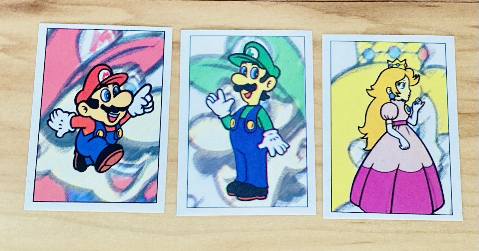 1996 Nintendo Mario Luigi and Princess Peach Sticker Cards RARE Vintage NM